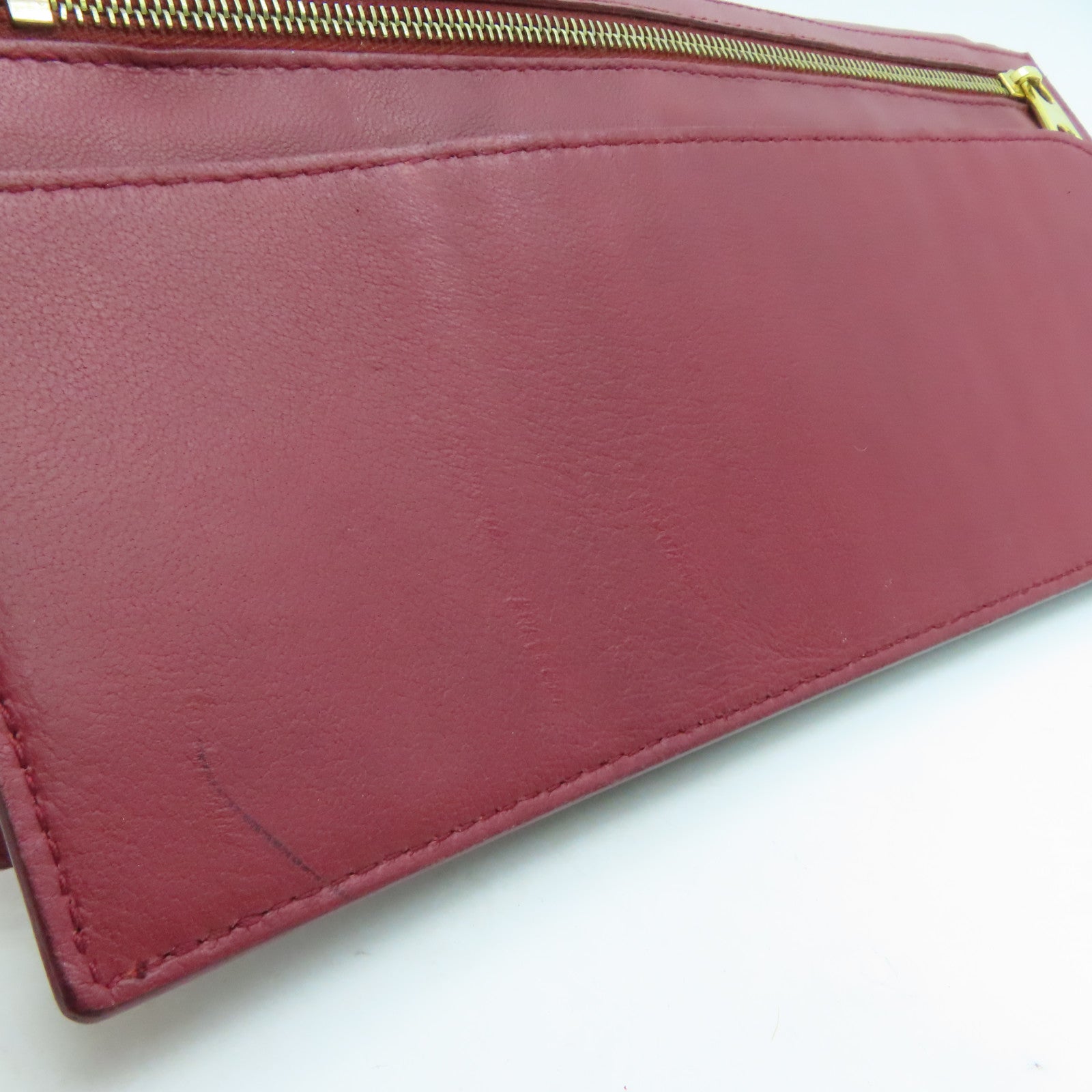 BOTTEGA VENETA 牛皮皮革Clutch金扣長錢包紅色
