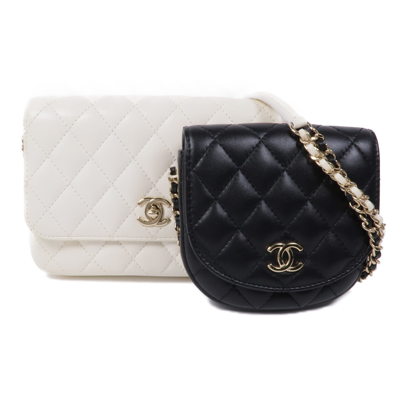 CHANEL 【激減優惠】羊皮皮革Chain Shoulder金扣鏈帶肩背袋