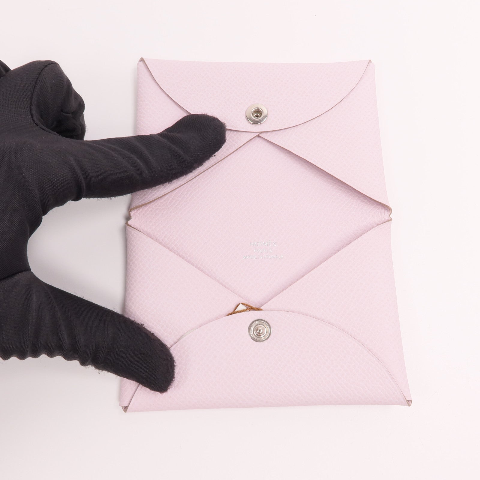 HERMES Epsom皮革Calvi Card Holder卡片套Mauve Pale