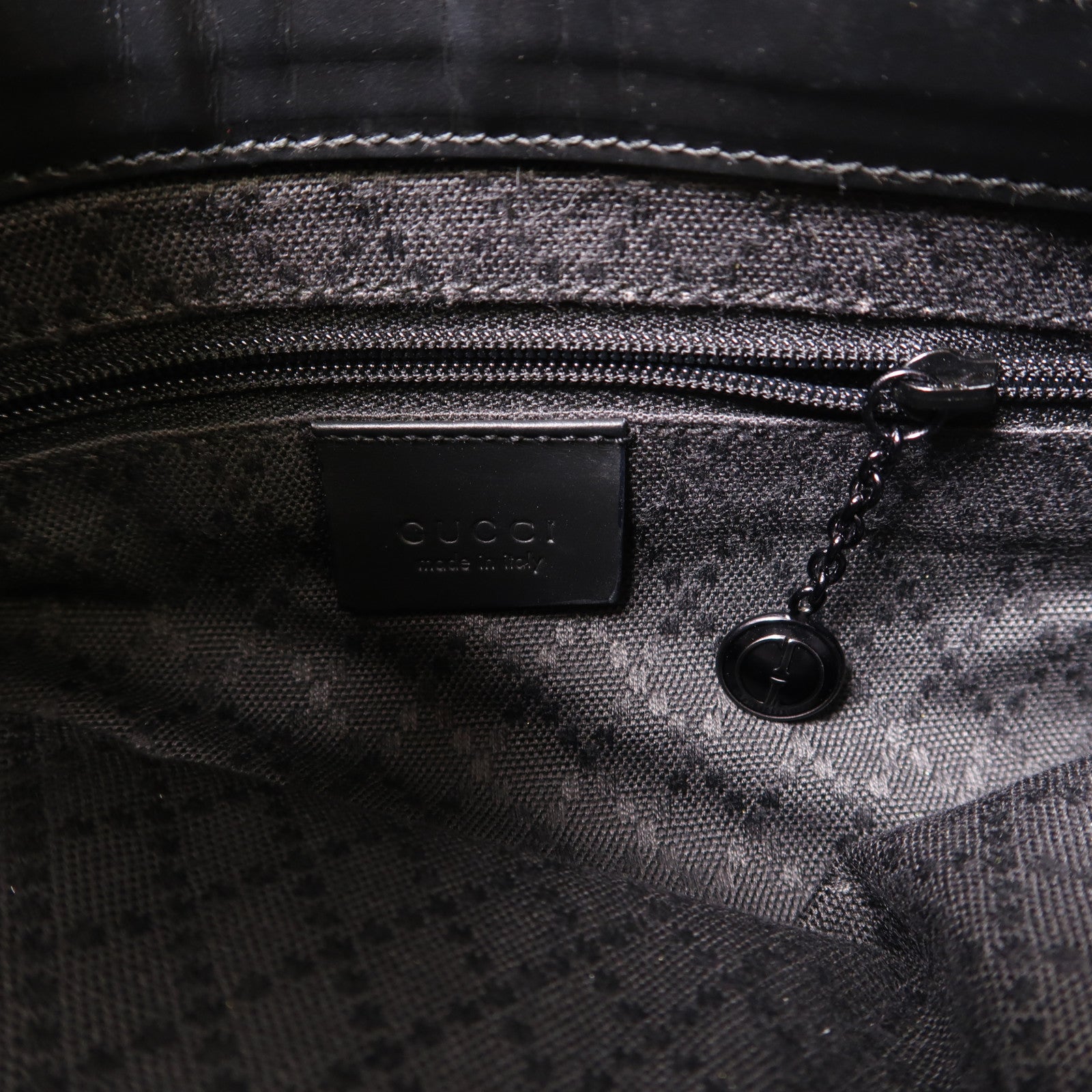 GUCCI 帆布Shoulder Bag銀扣肩背袋黑色