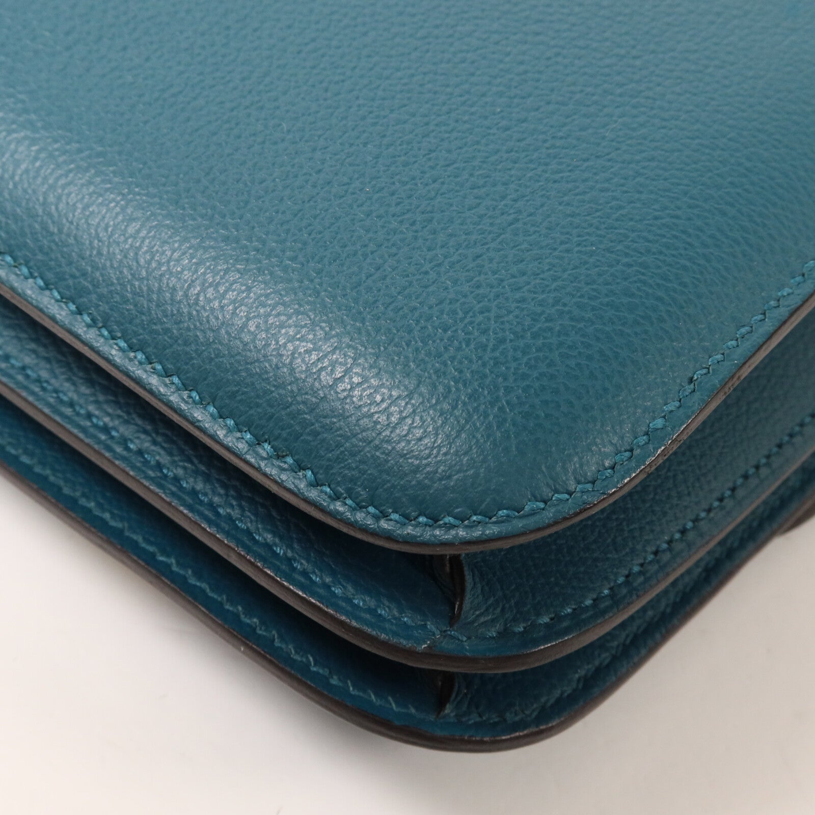 HERMES Evercolor皮革Constance Mini肩背袋Vert Bosphore