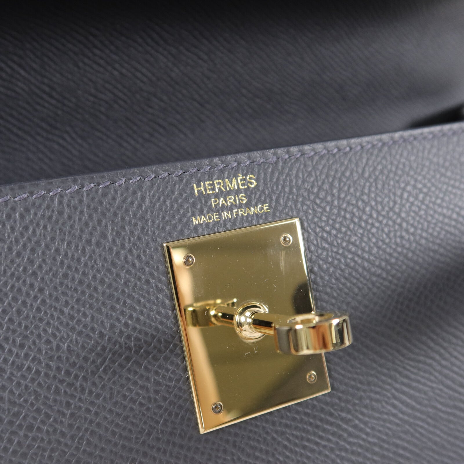 HERMES Epsom皮革Kelly 28手挽肩背兩用袋Ardoise