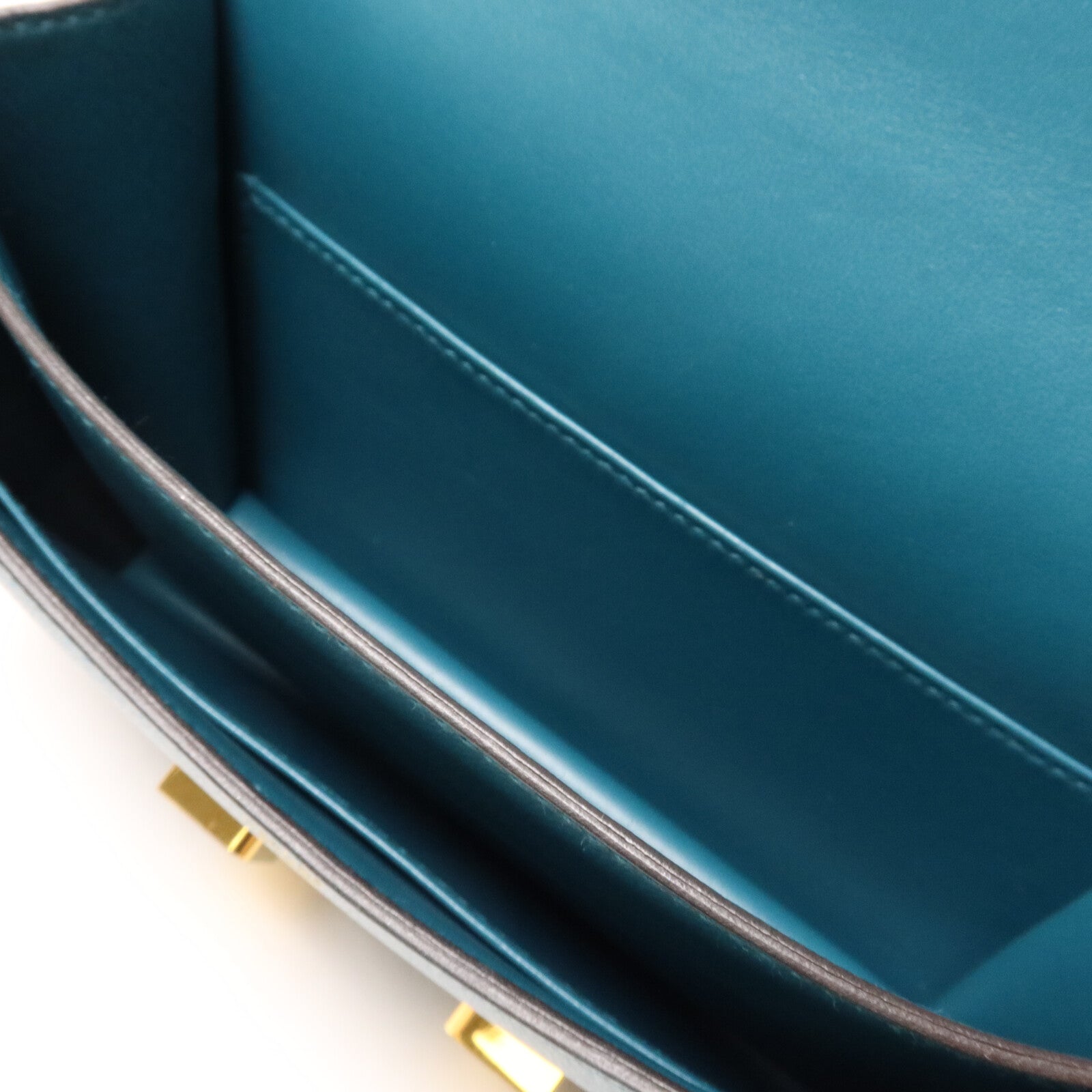 HERMES Evercolor皮革Constance Mini肩背袋Vert Bosphore