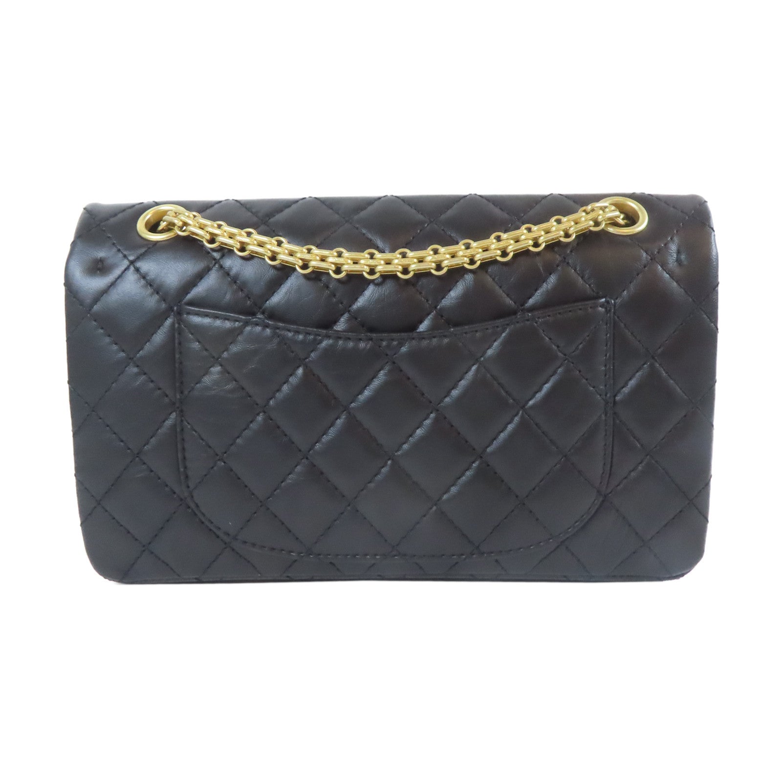 CHANEL 【激減優惠】菱格牛皮皮革2.55 24cm金扣鏈帶肩背袋鏈帶肩背袋