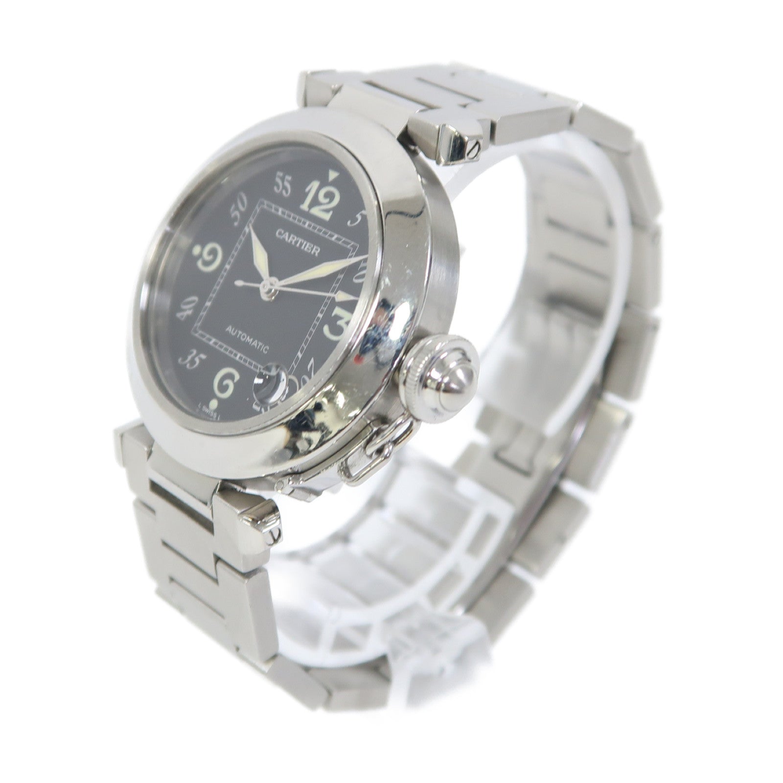 CARTIER 【激減優惠】Pasha C不鏽鋼手錶石英機芯黑色