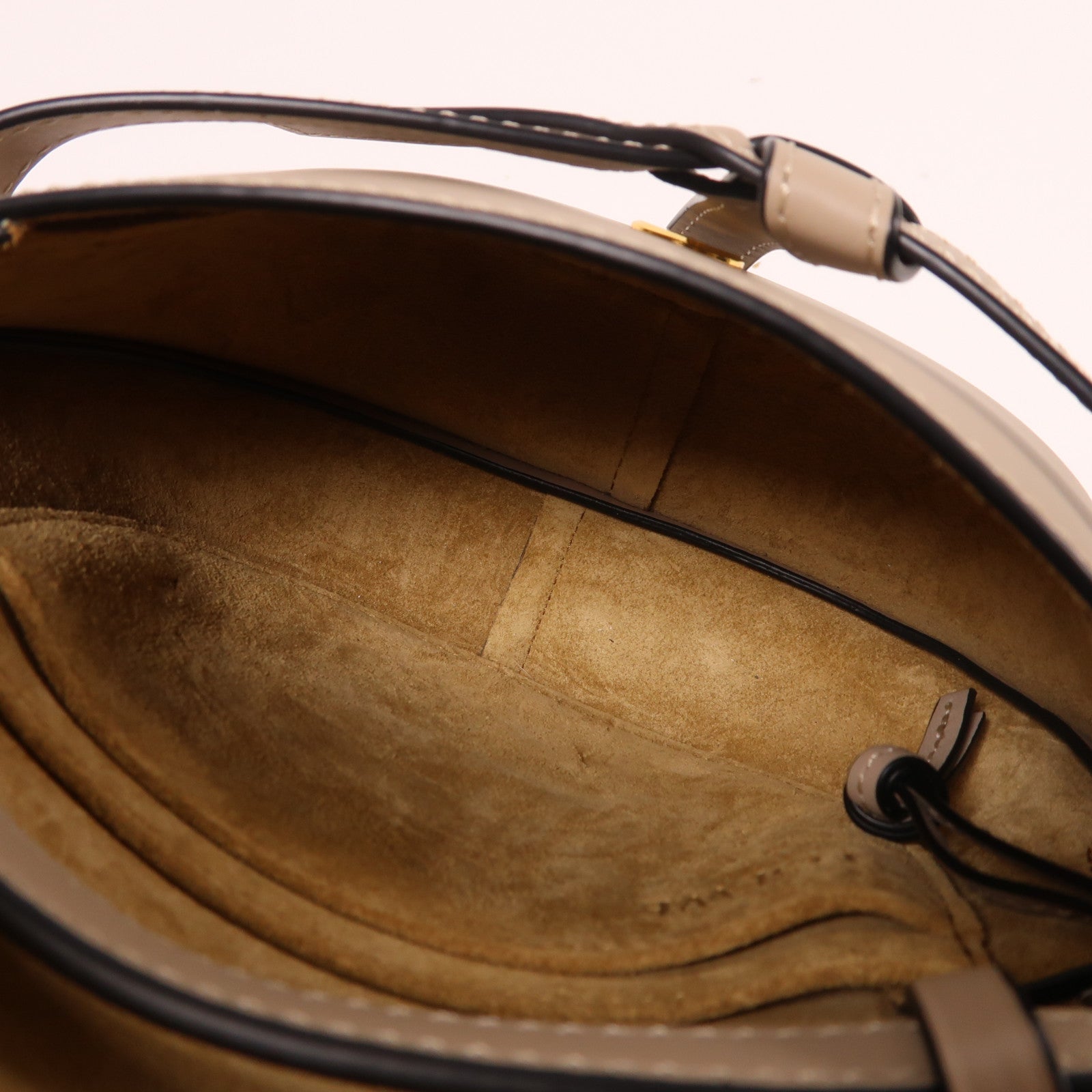 LOEWE 牛皮皮革Mini Gate金扣肩背袋灰色