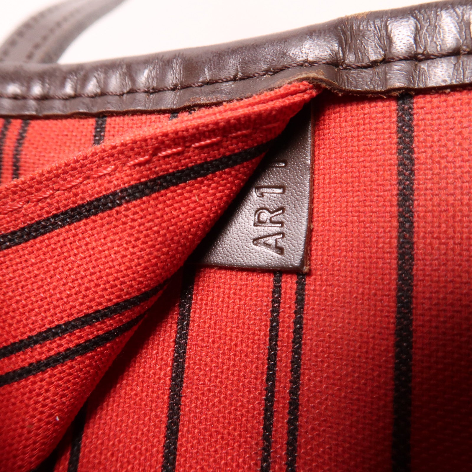 LOUIS VUITTON Damier Ebene Neverfull MM金扣手挽袋啡色