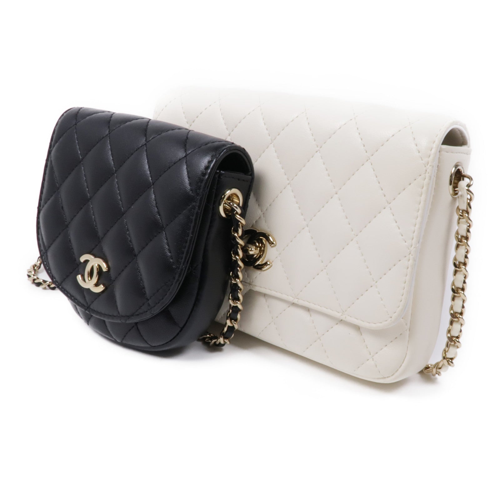 CHANEL 【激減優惠】羊皮皮革Chain Shoulder金扣鏈帶肩背袋