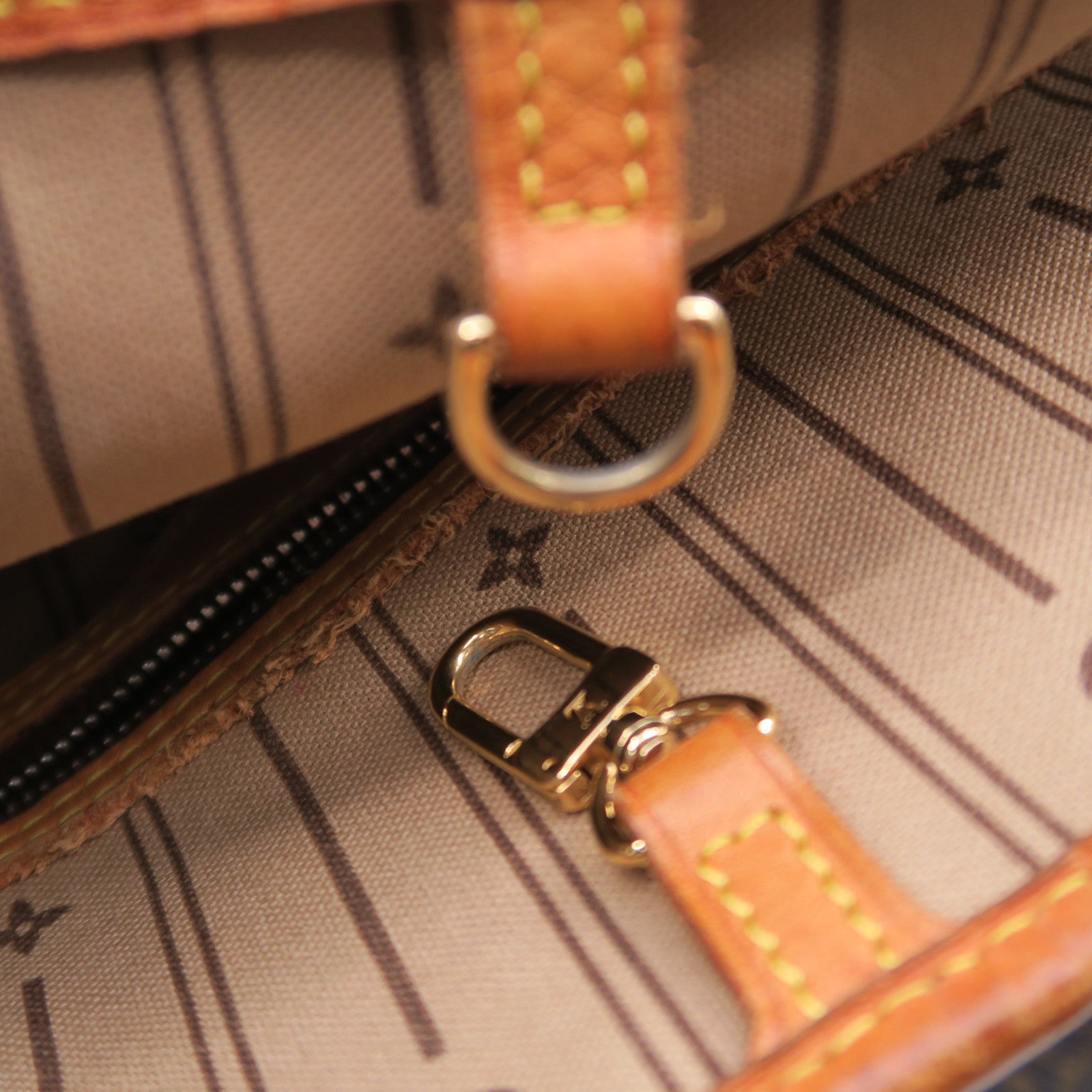 LOUIS VUITTON 【激減優惠】Monogram Neverfull GM金扣手挽袋啡色