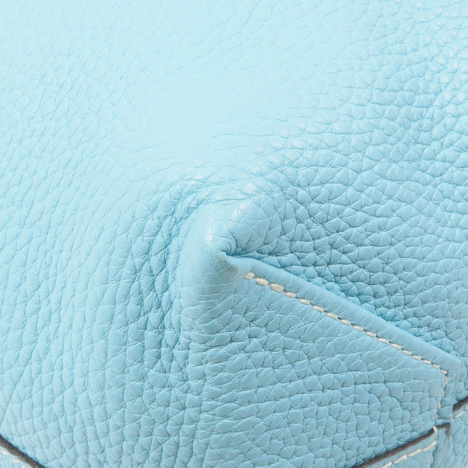 HERMES Clemence皮革Double Sens 35手挽袋Bleu Atoll/Blue Jean