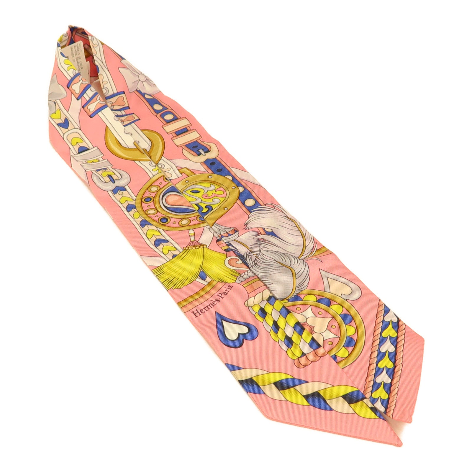 HERMES Twilly Scarf Scarves Silk Pink