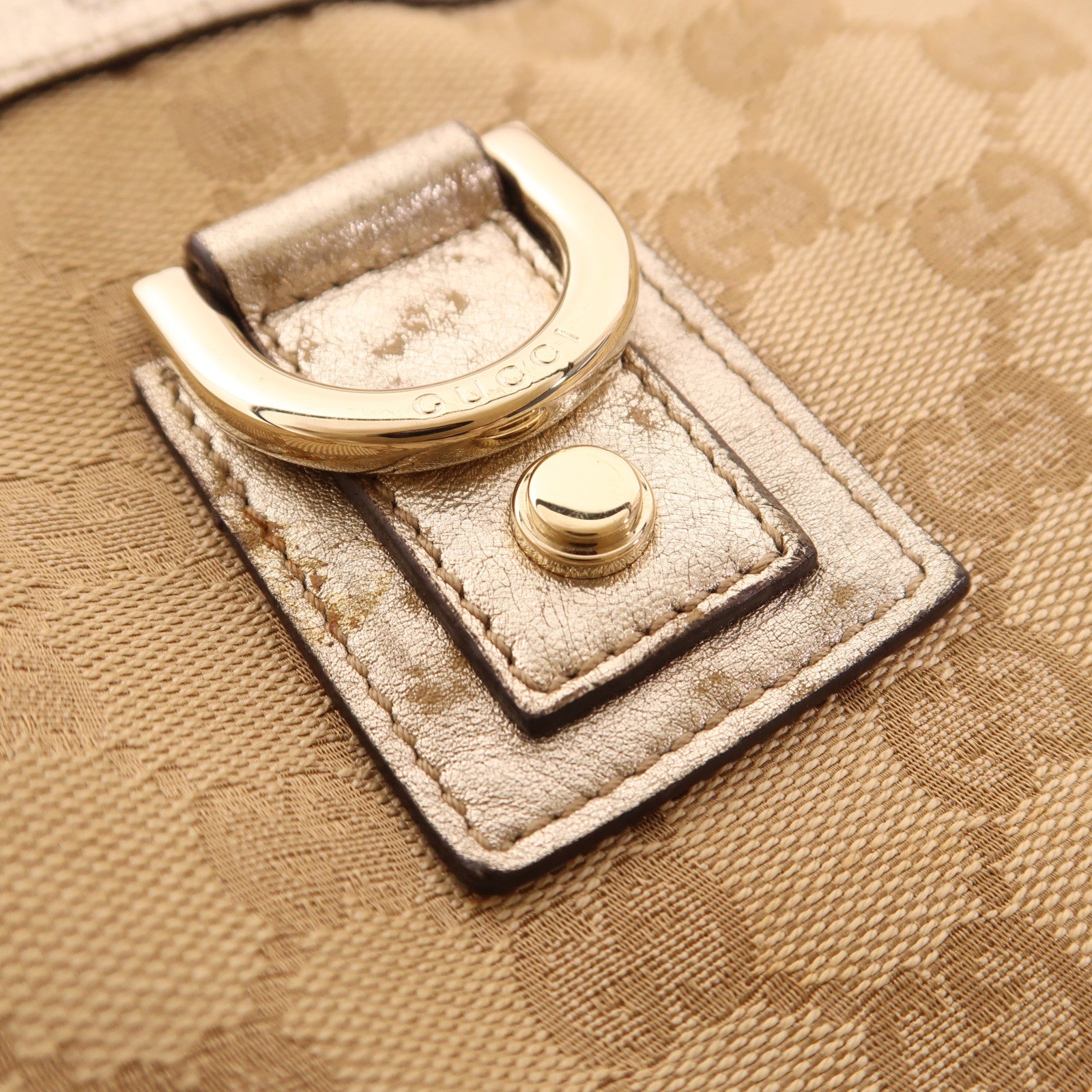 GUCCI 帆布Tote Bag金扣手挽袋