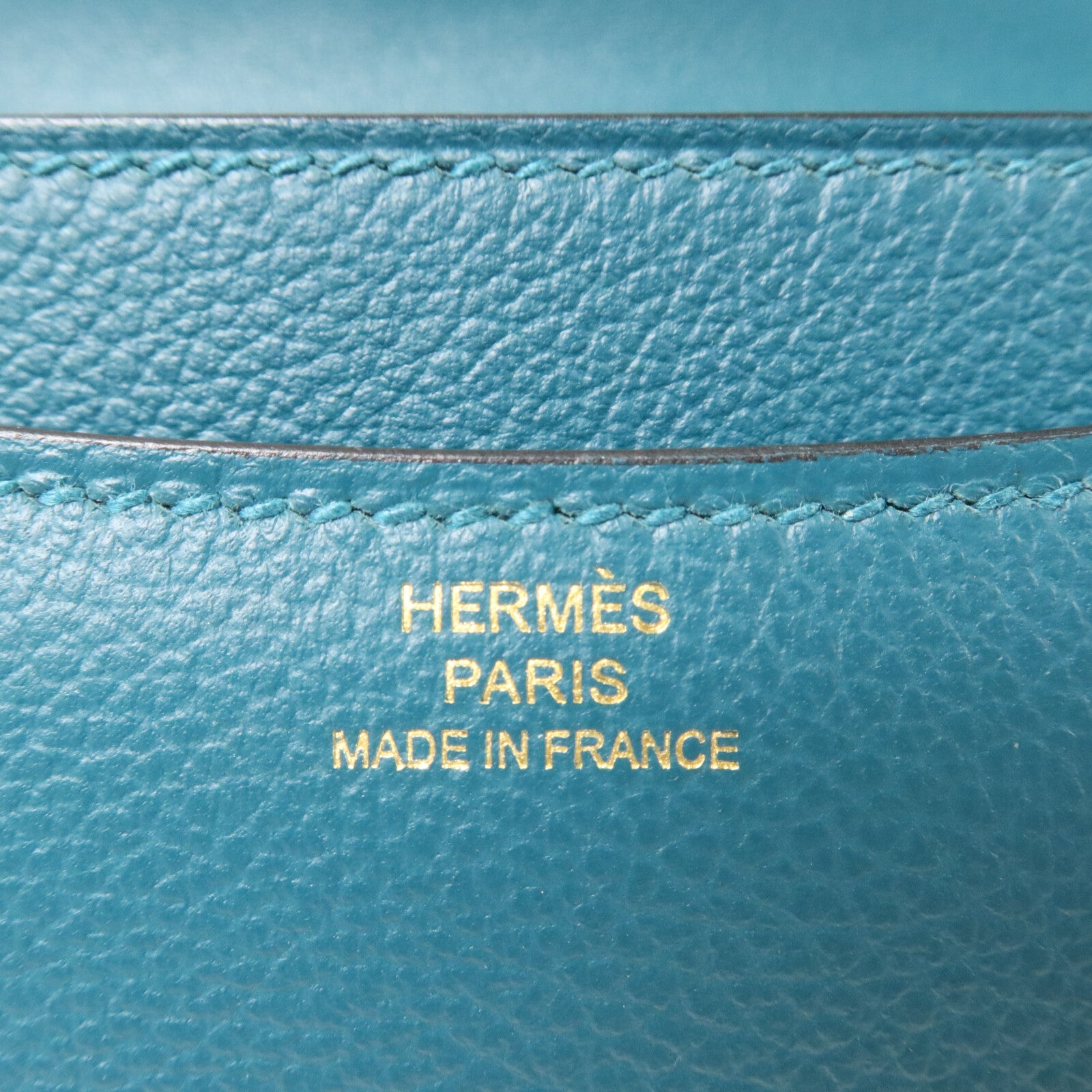 HERMES Evercolor皮革Constance Mini肩背袋Vert Bosphore