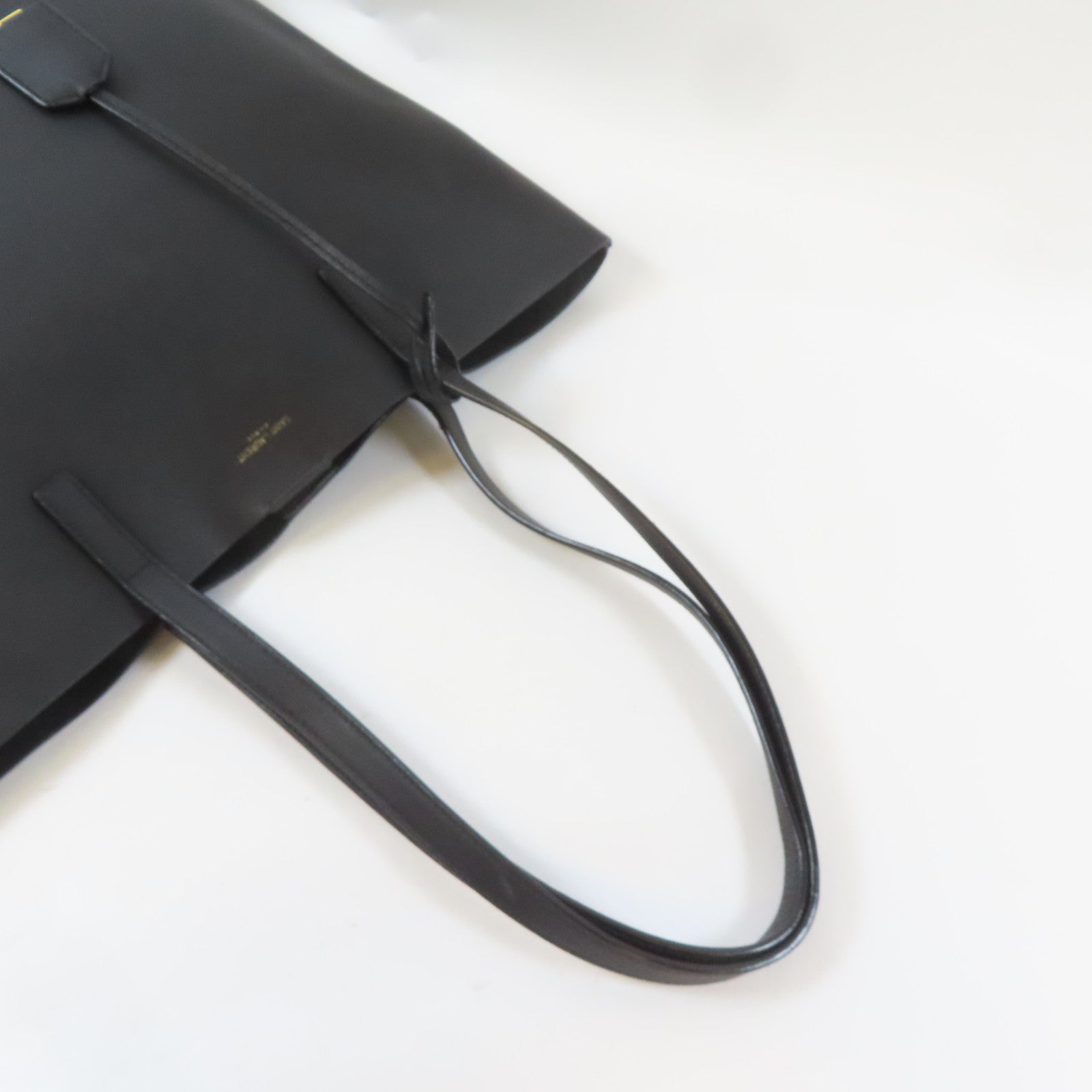 SAINT LAURENT 牛皮皮革Shopping Saint Laurent Tote Bag金扣手挽袋黑色