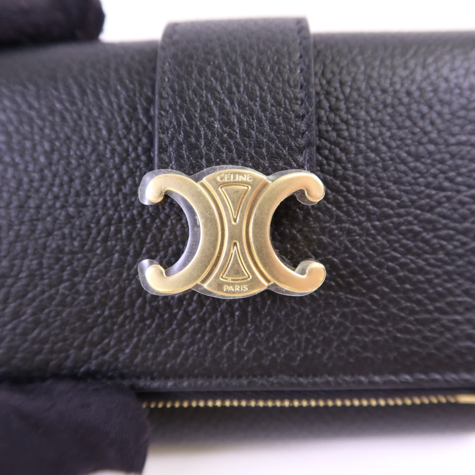 CELINE 牛皮皮革Fine Strap Wallet金扣錢包