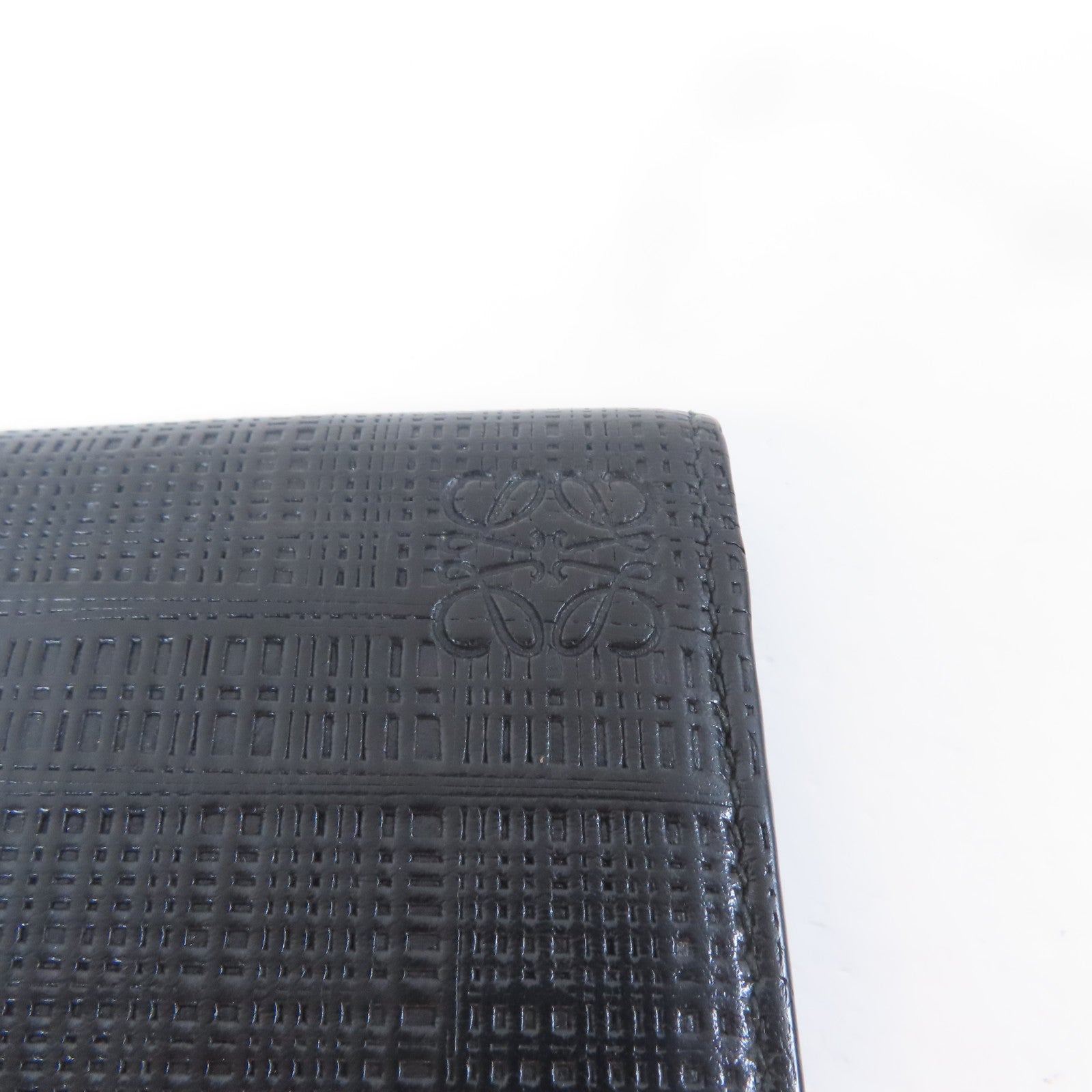 LOEWE 皮革Card Case銀扣卡片套黑色