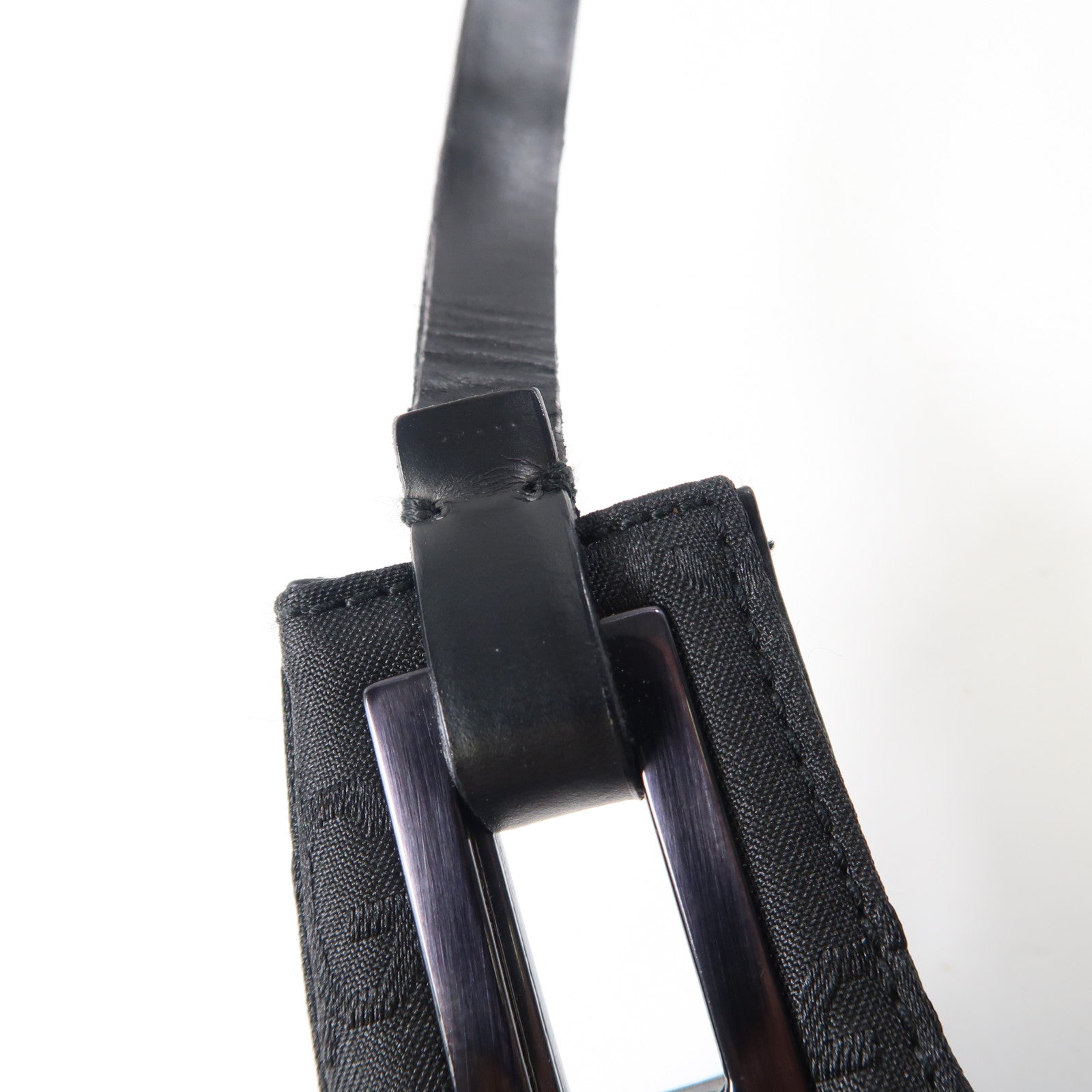 GUCCI 帆布Shoulder Bag銀扣肩背袋黑色