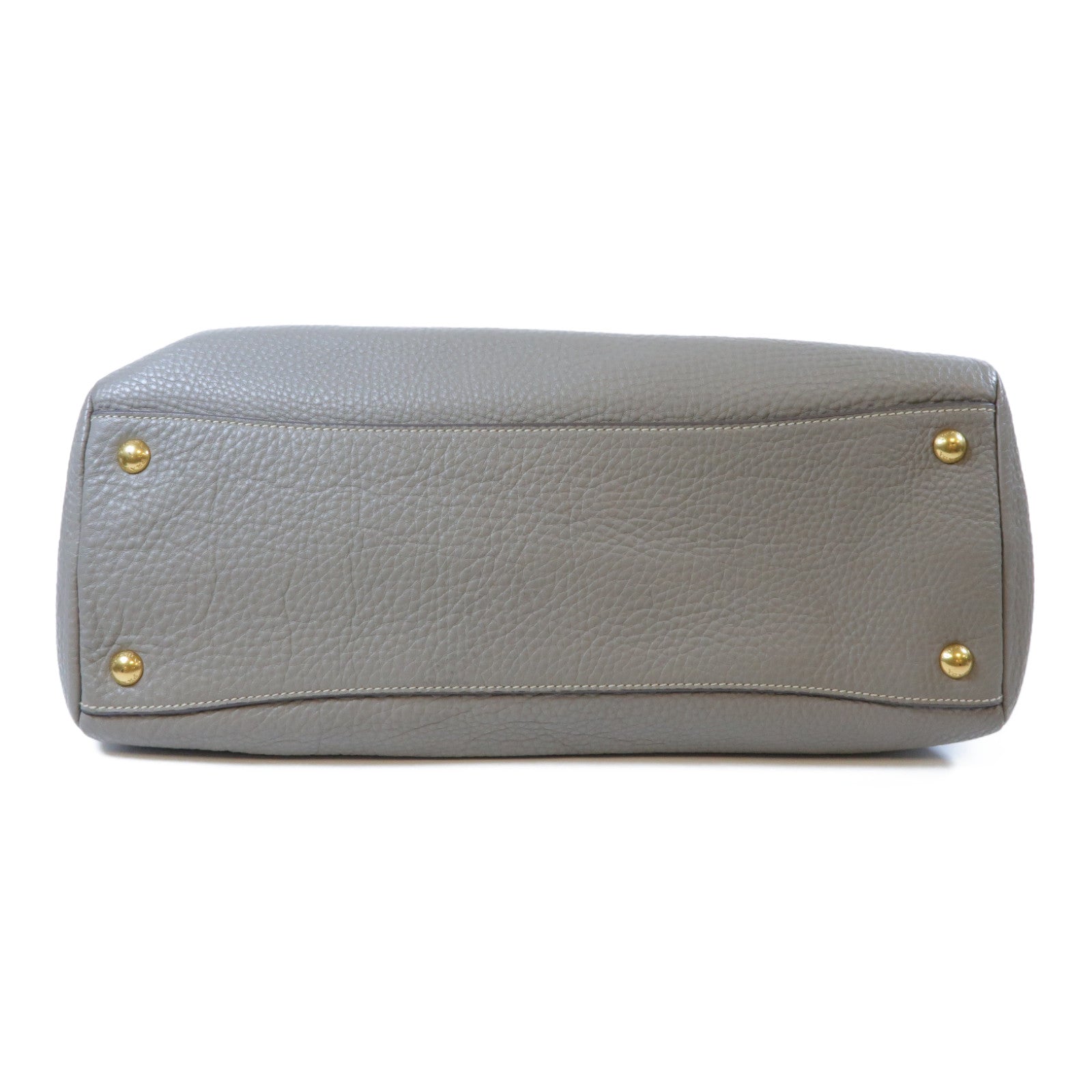 PRADA 【激減優惠】牛皮皮革2 Way Shoulder Bag金扣手挽肩背兩用袋灰色