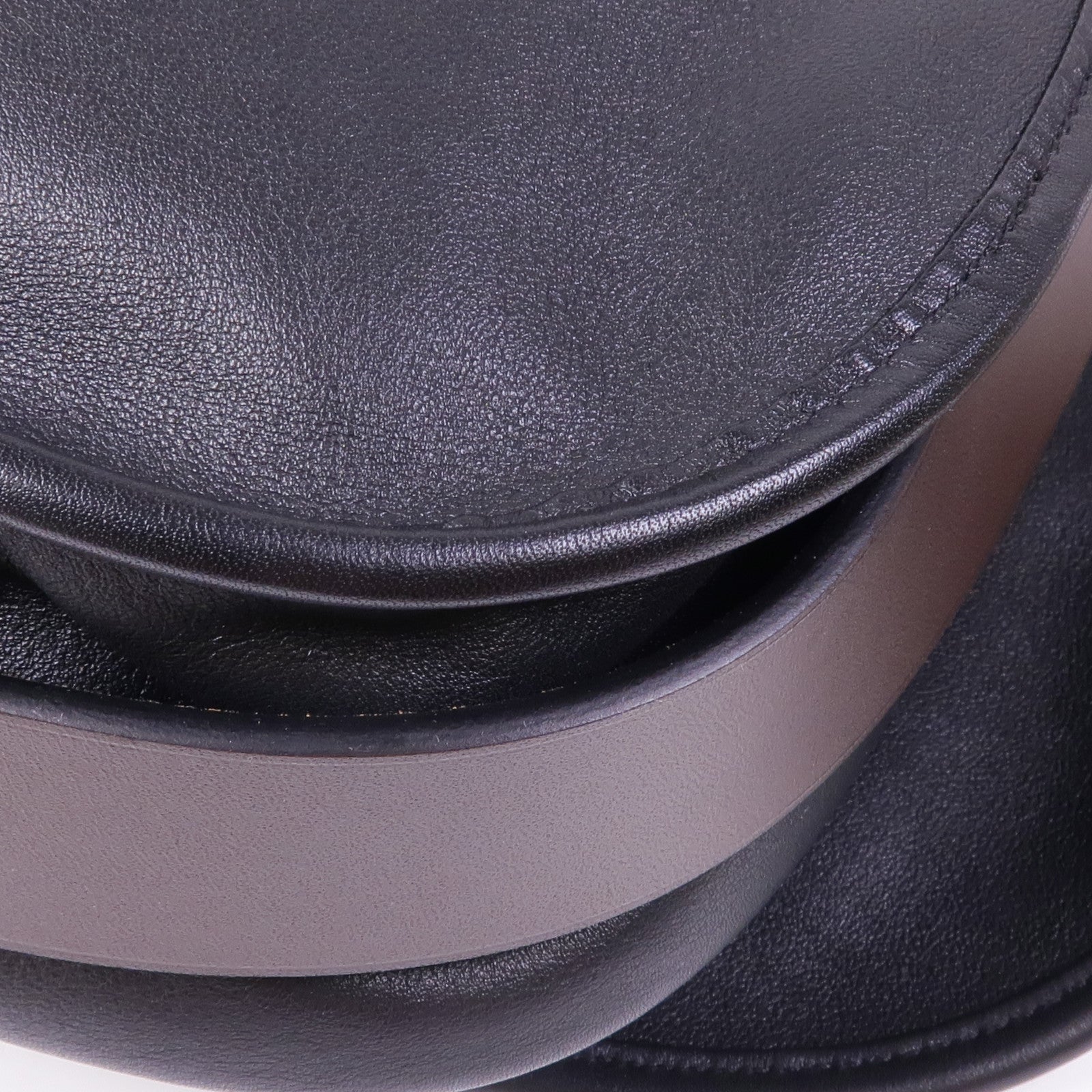 HERMES Swift皮革Barda銀扣肩背袋/斜挎包Noir