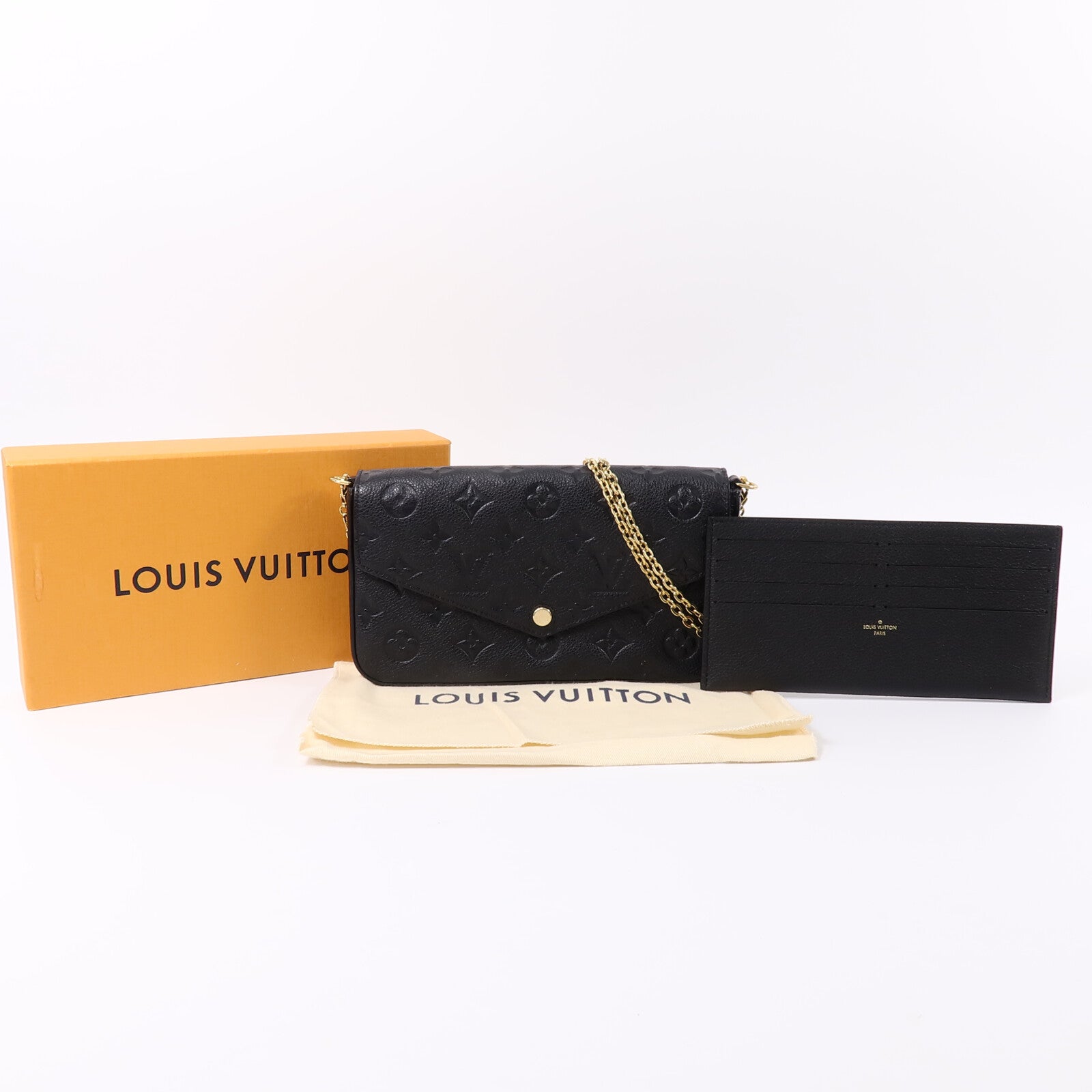LOUIS VUITTON Monogram Empreinte Felicie Pochette鏈帶肩背袋