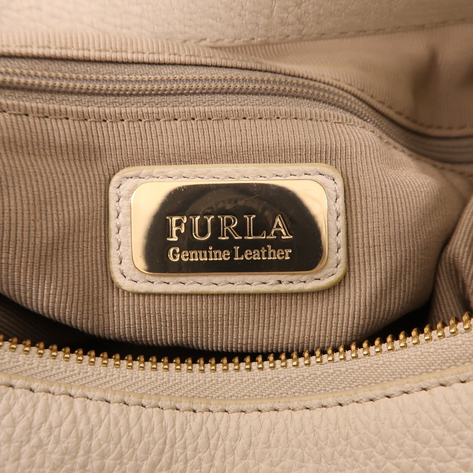 Furla 牛皮皮革2 Way Bag金扣手挽肩背兩用袋