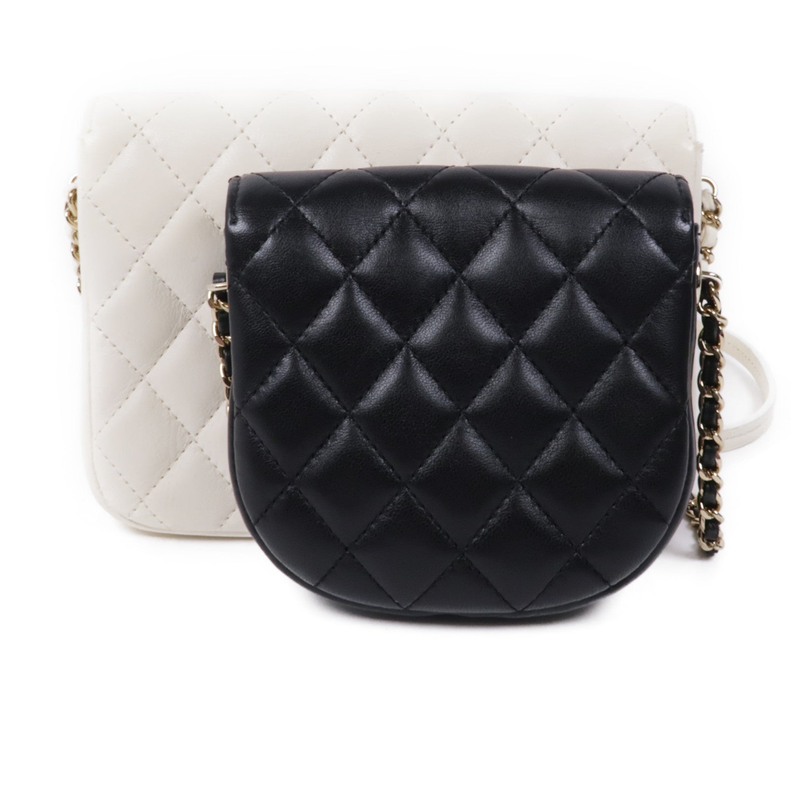 CHANEL 【激減優惠】羊皮皮革Chain Shoulder金扣鏈帶肩背袋