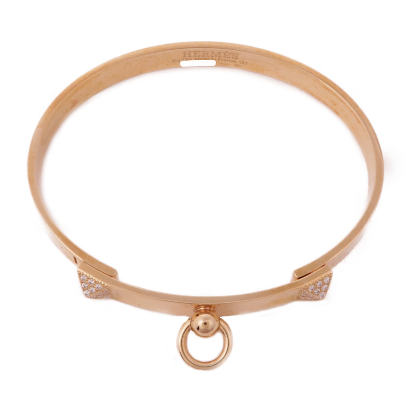 HERMES (PRICE DOWN) CDC Collier De Chien Bracelet Diamond 18K Pink Gold
