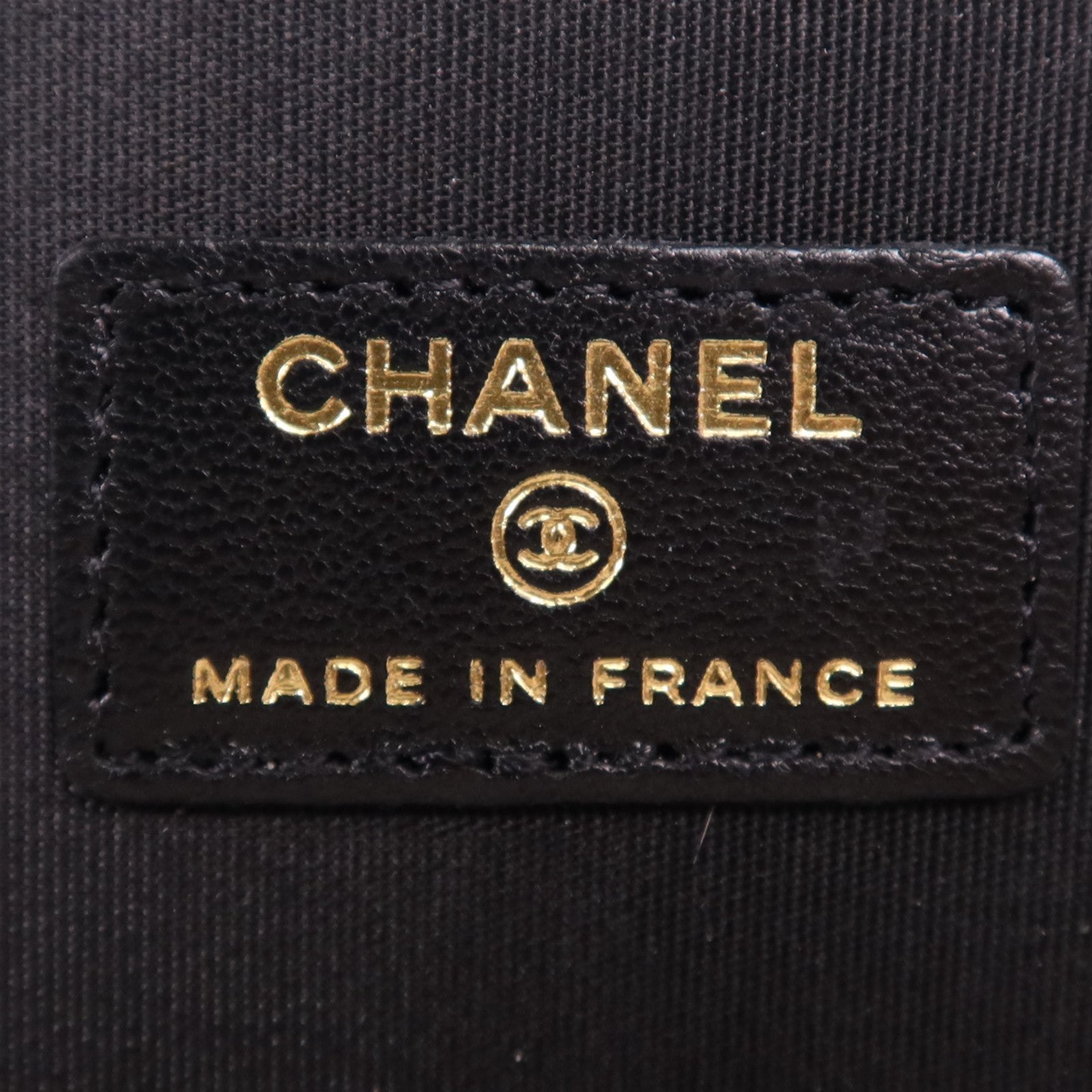 CHANEL 羊皮皮革Vanity Case金扣鏈帶肩背袋