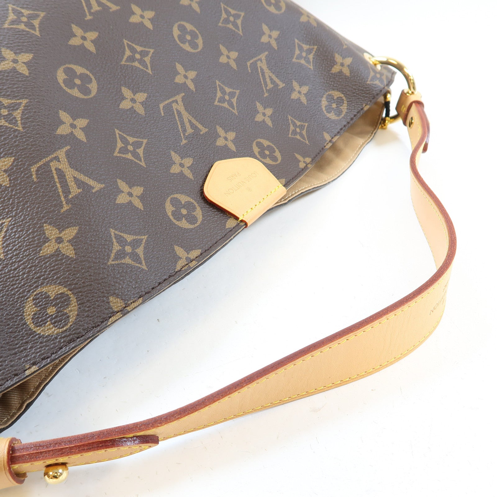 LOUIS VUITTON Monogram Graceful MM金扣肩背袋啡色