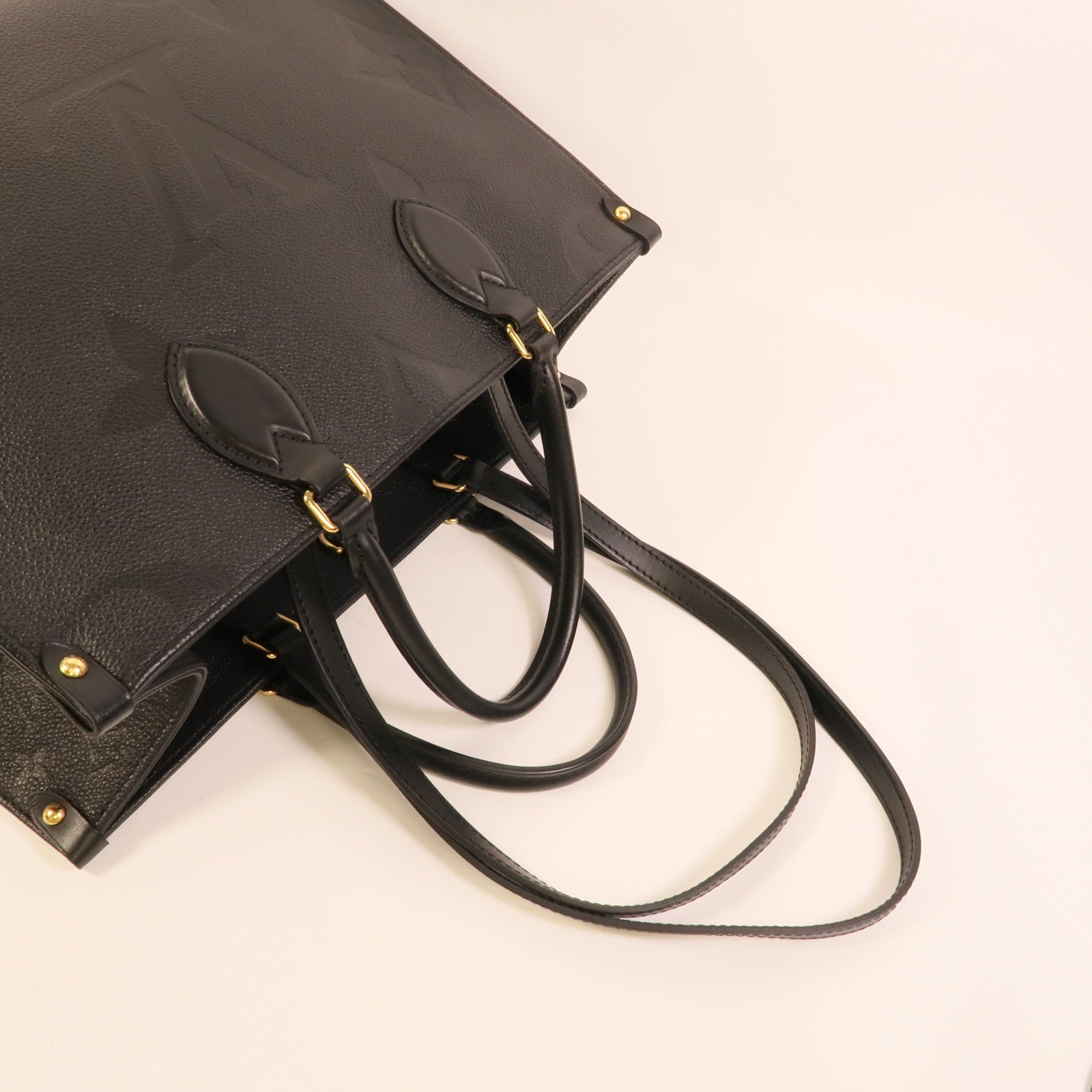 LOUIS VUITTON Monogram Empreinte On The Go MM金扣手挽肩背兩用袋