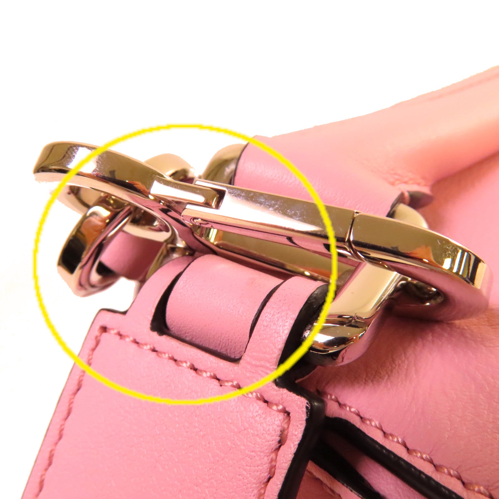 LOEWE 牛皮皮革Small Puzzle 2Way Shoulder Bag銀扣手挽肩背兩用袋粉紅色