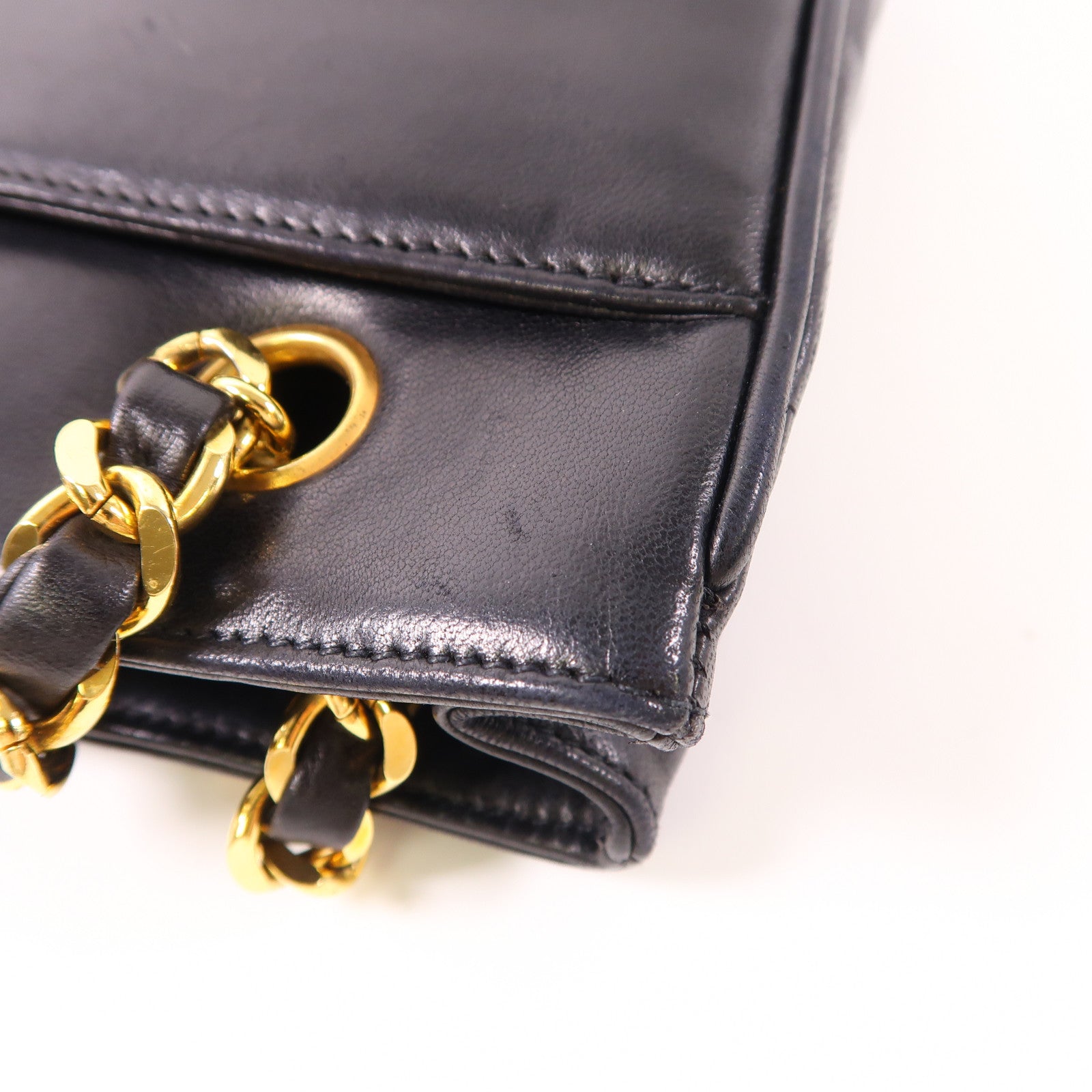 CHANEL 牛皮皮革Vintage Chain Shoulder金扣肩背袋