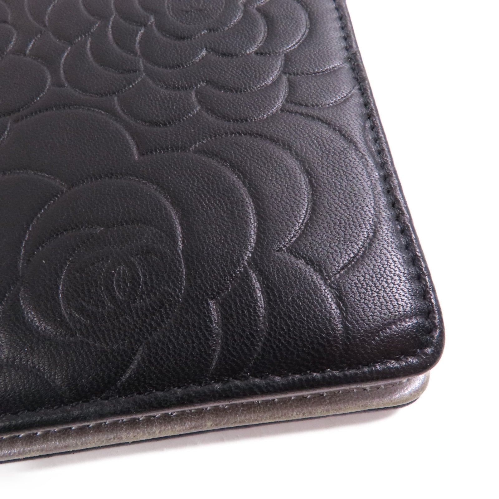CHANEL 羊皮皮革Long Wallet銀扣錢包