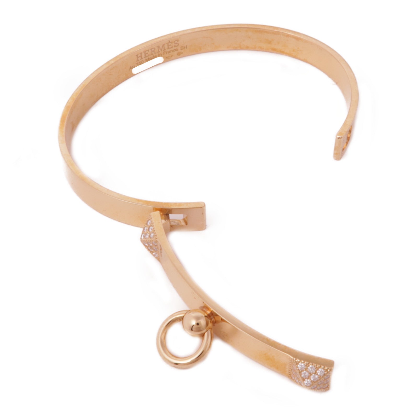 HERMES (PRICE DOWN) CDC Collier De Chien Bracelet Diamond 18K Pink Gold