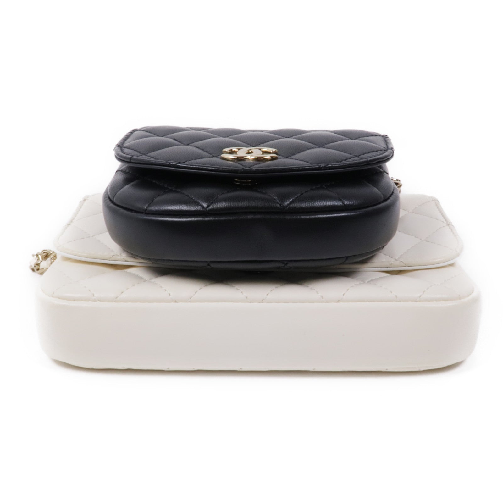 CHANEL 【激減優惠】羊皮皮革Chain Shoulder金扣鏈帶肩背袋