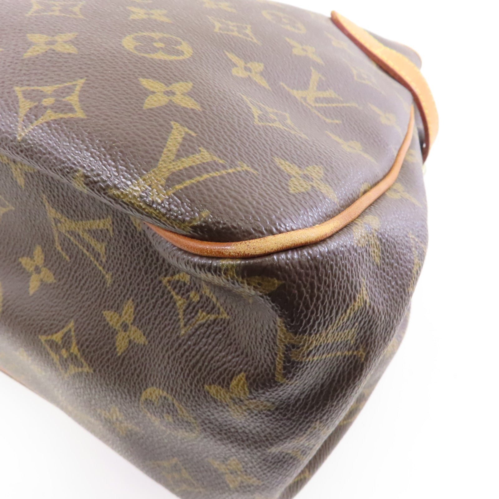 LOUIS VUITTON Monogram Batignolles Horizontal金扣手挽袋棕色