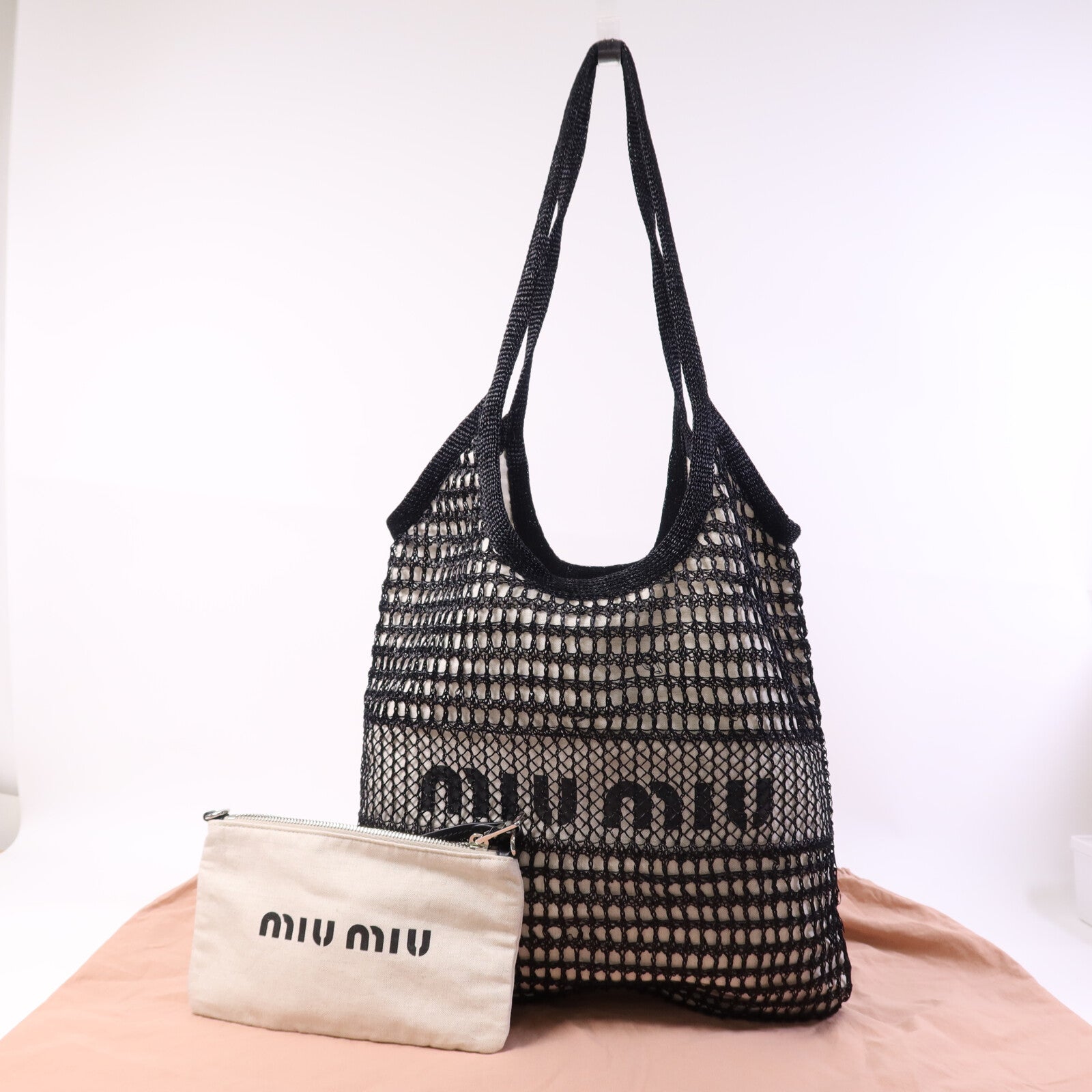 Miu Miu 帆布Hand Bag銀扣手挽袋