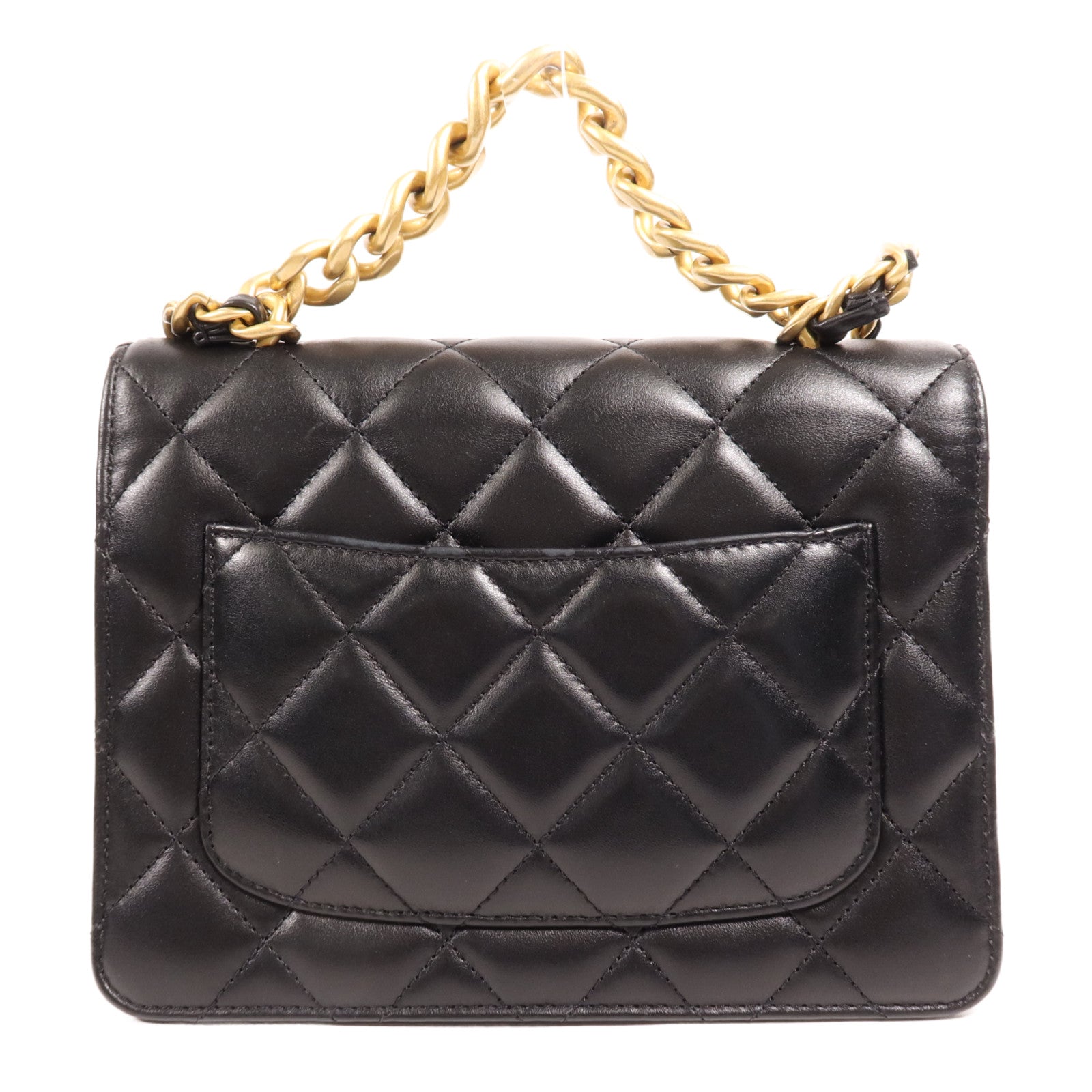 CHANEL 羊皮皮革Shoulder Bag金扣手挽肩背兩用袋