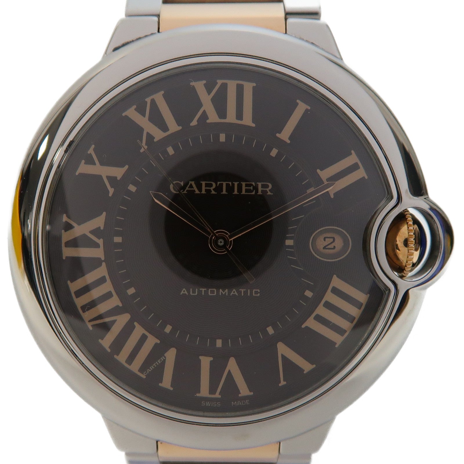 CARTIER Ballon Bleu不鏽鋼/18K玫瑰金手錶自動機芯啡色