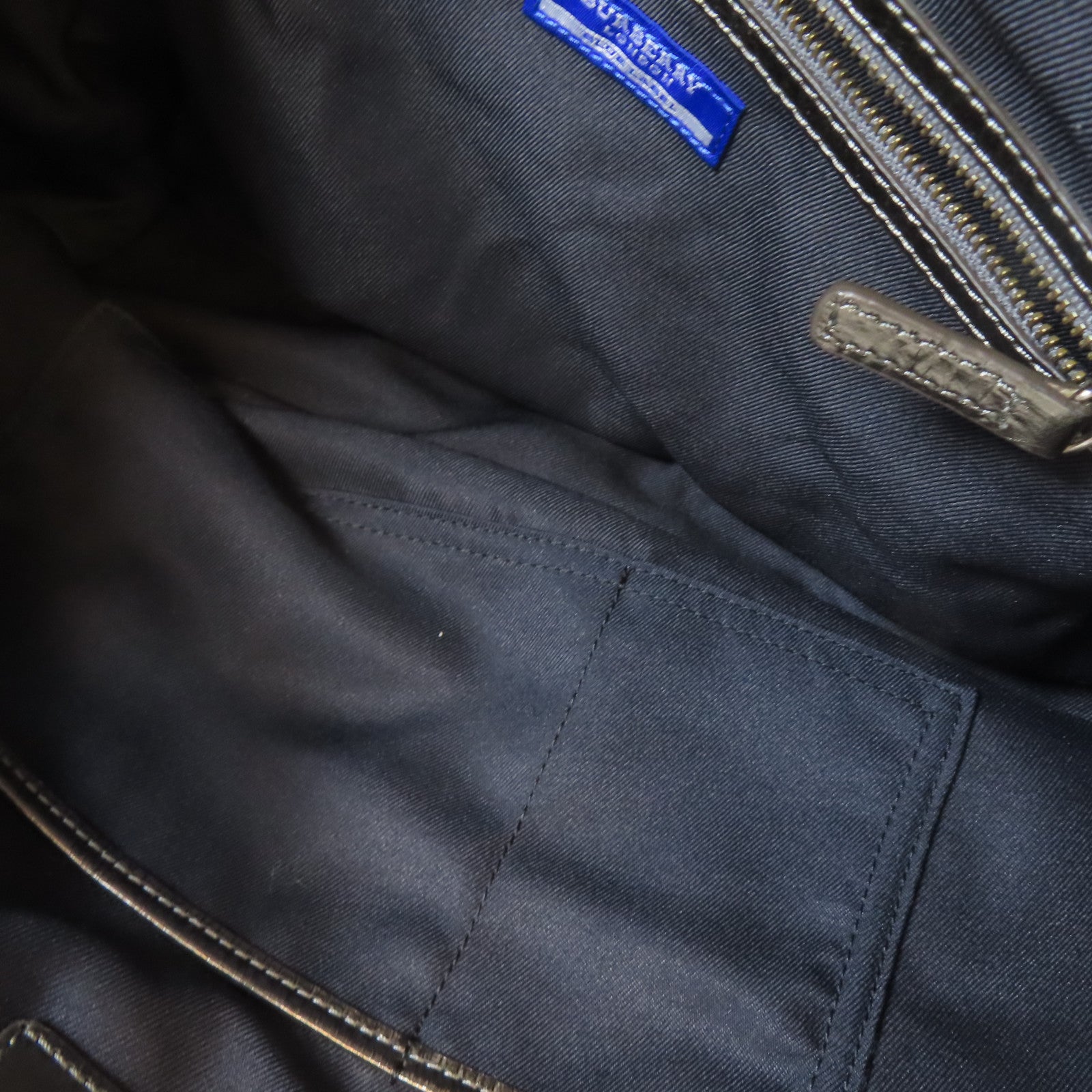 BURBERRY BLUE LABEL 帆布Tote Bag銀扣手挽袋銀色