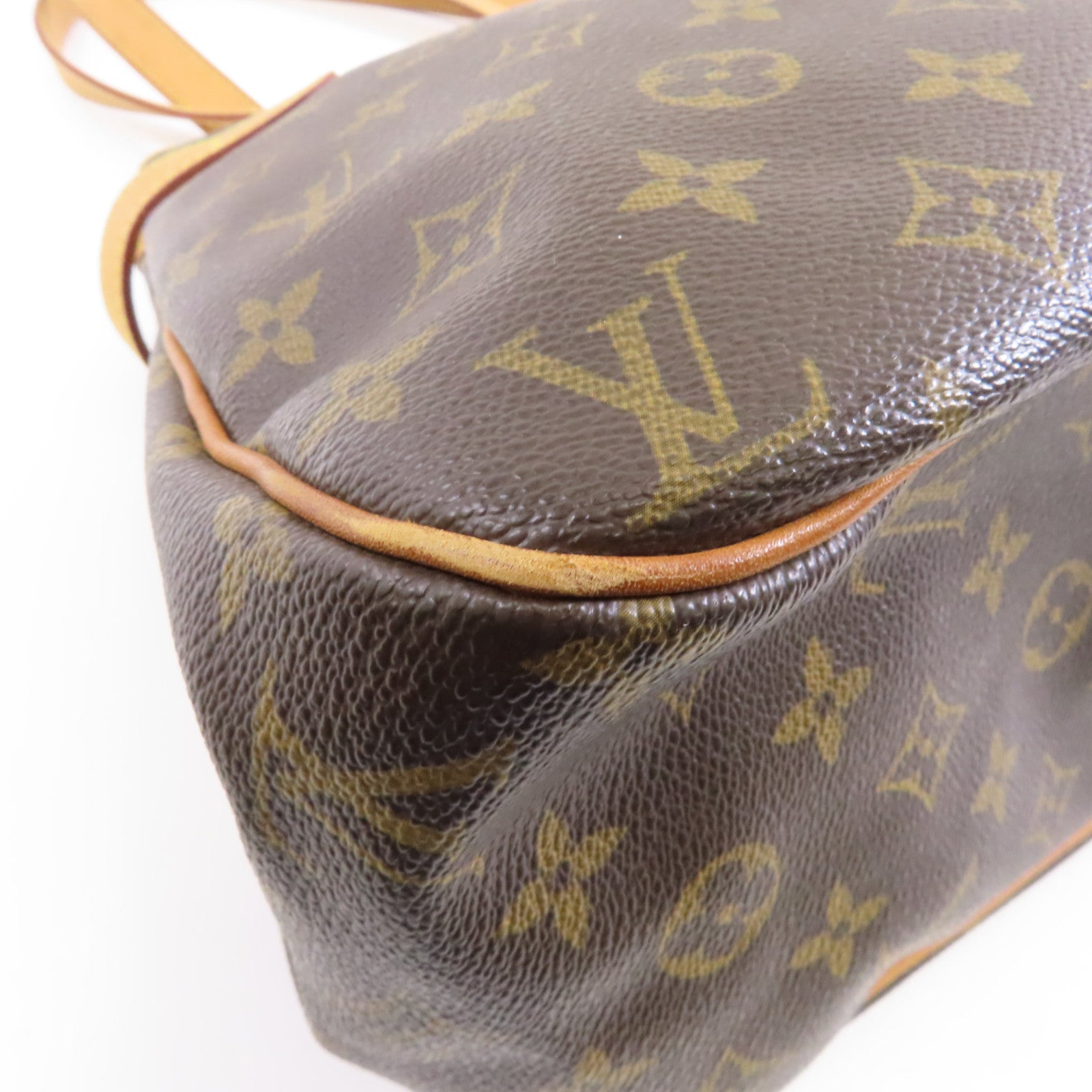 LOUIS VUITTON Monogram Batignolles Horizontal金扣手挽袋棕色