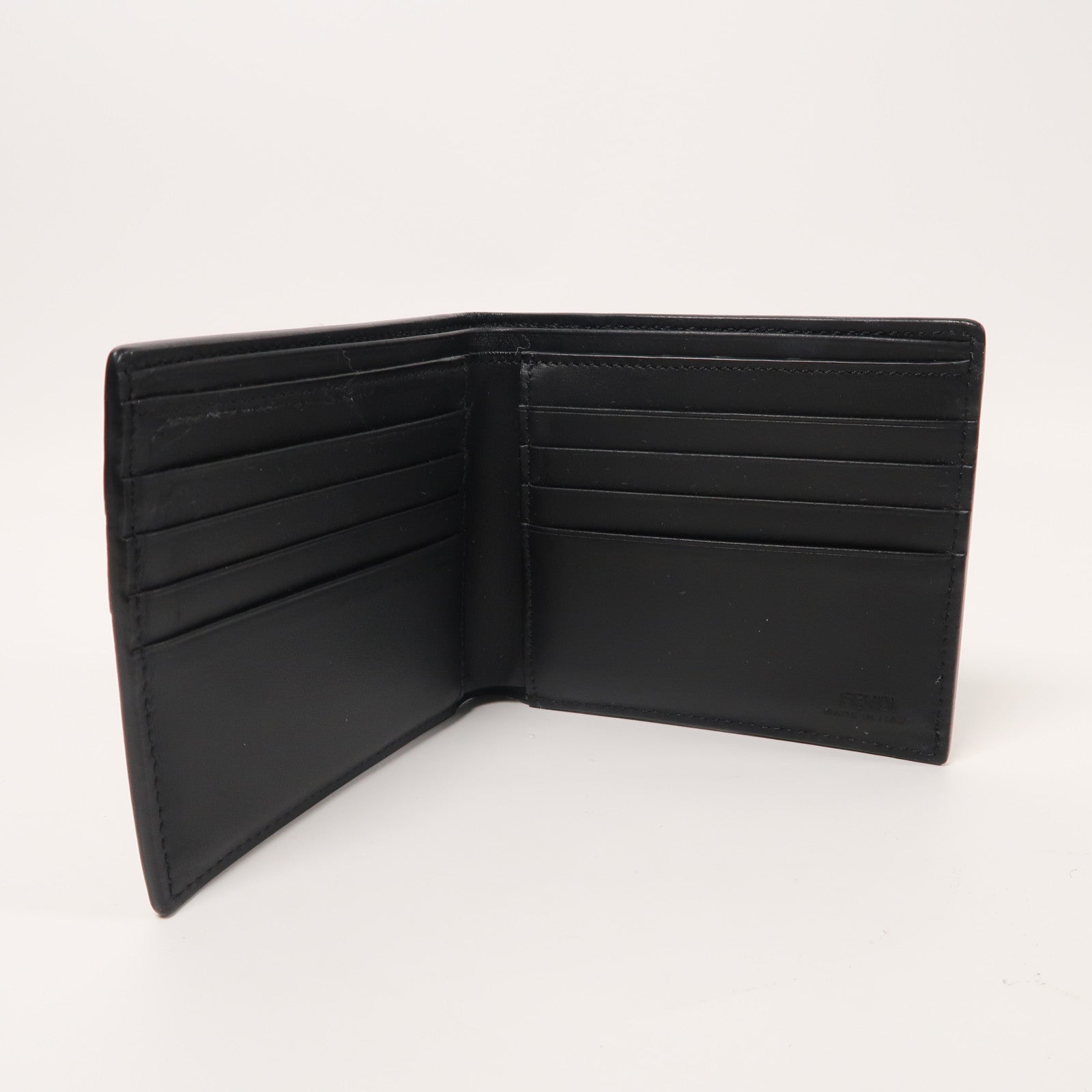 FENDI 【清倉大減價】牛皮皮革Short Fold Wallet折疊錢包黑色/灰色/白色