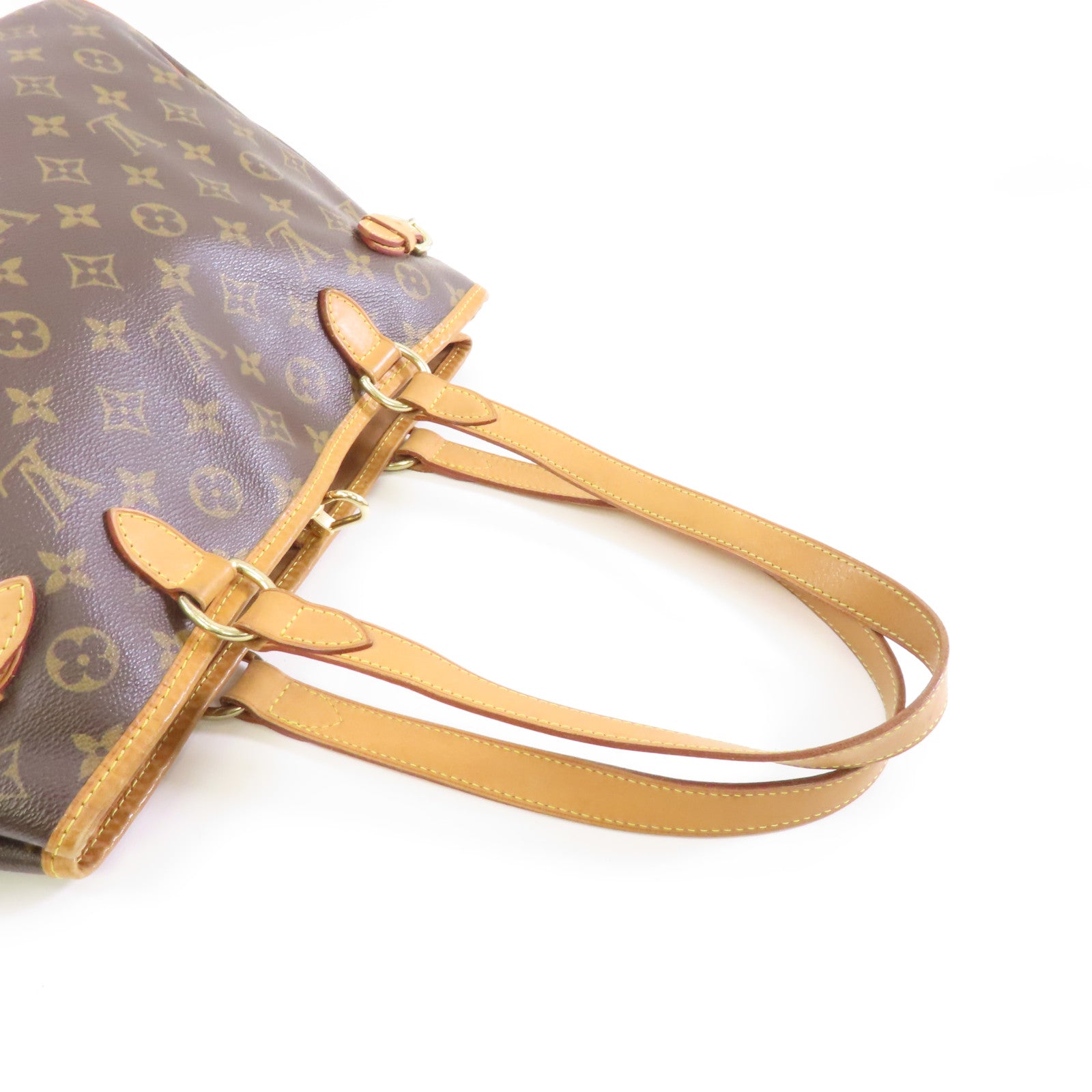 LOUIS VUITTON Monogram Batignolles Horizontal金扣手挽袋棕色