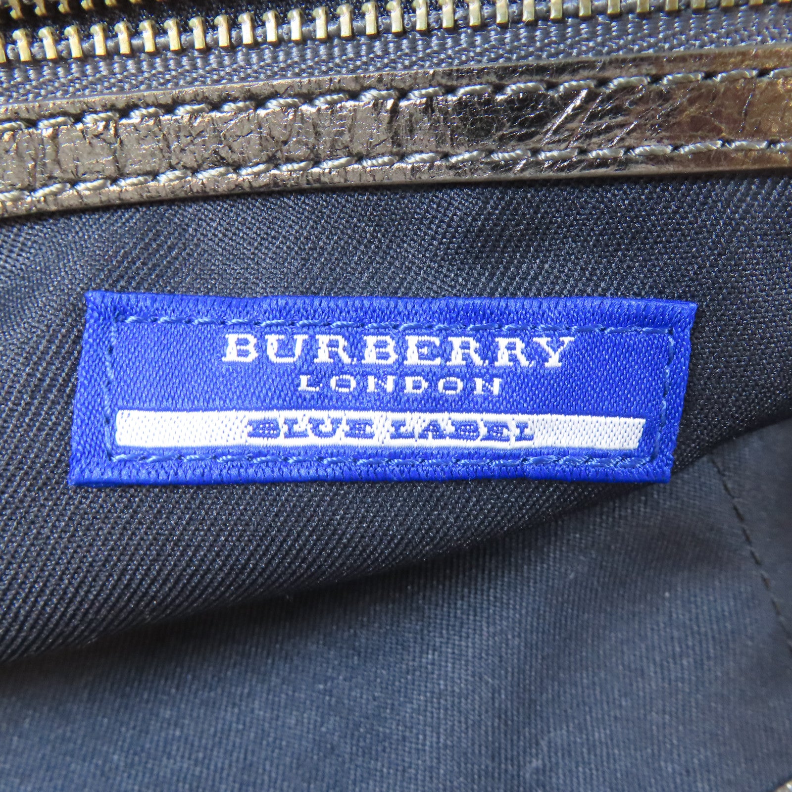BURBERRY BLUE LABEL 帆布Tote Bag銀扣手挽袋銀色
