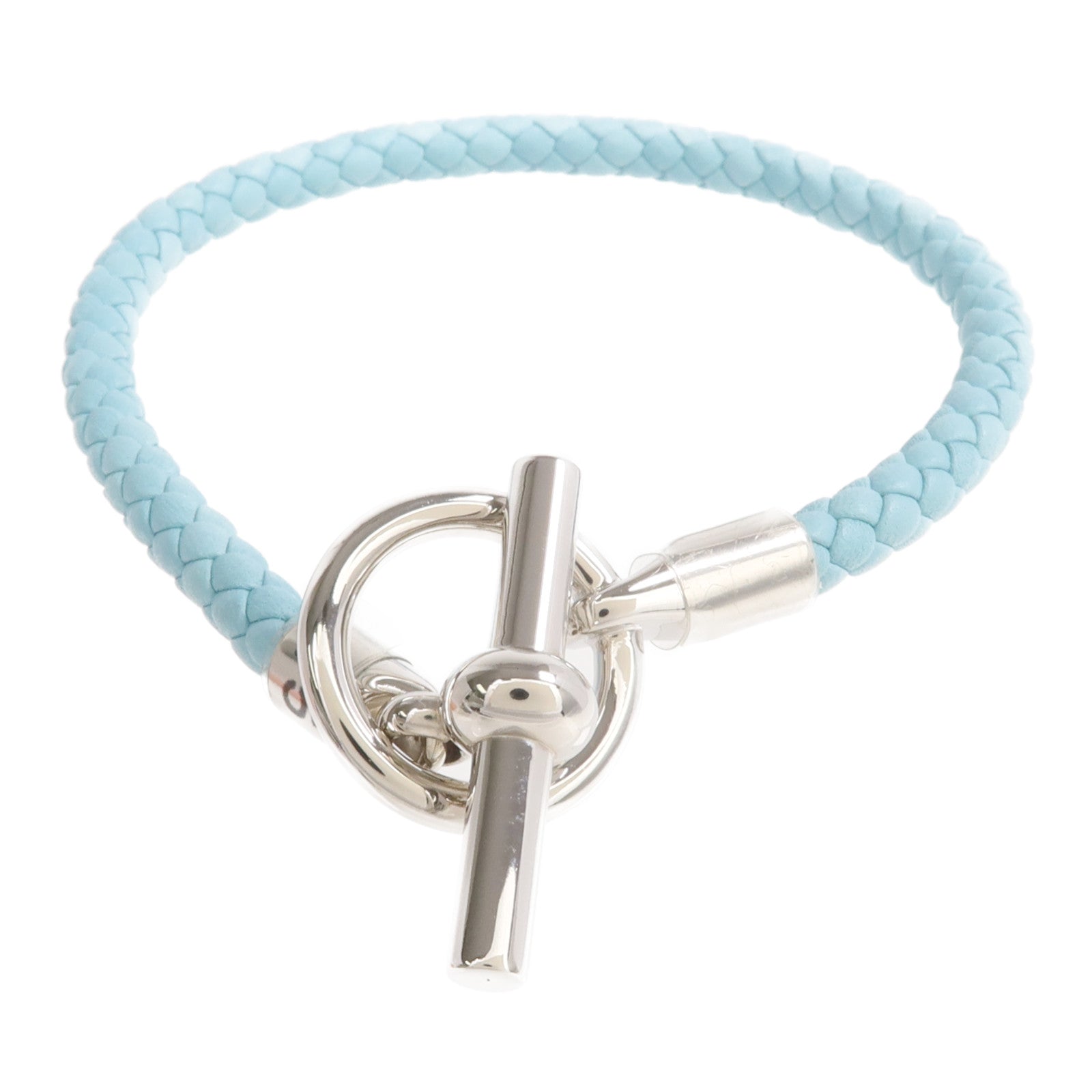 HERMES Swift皮革Glenan Bracelet銀扣手帶