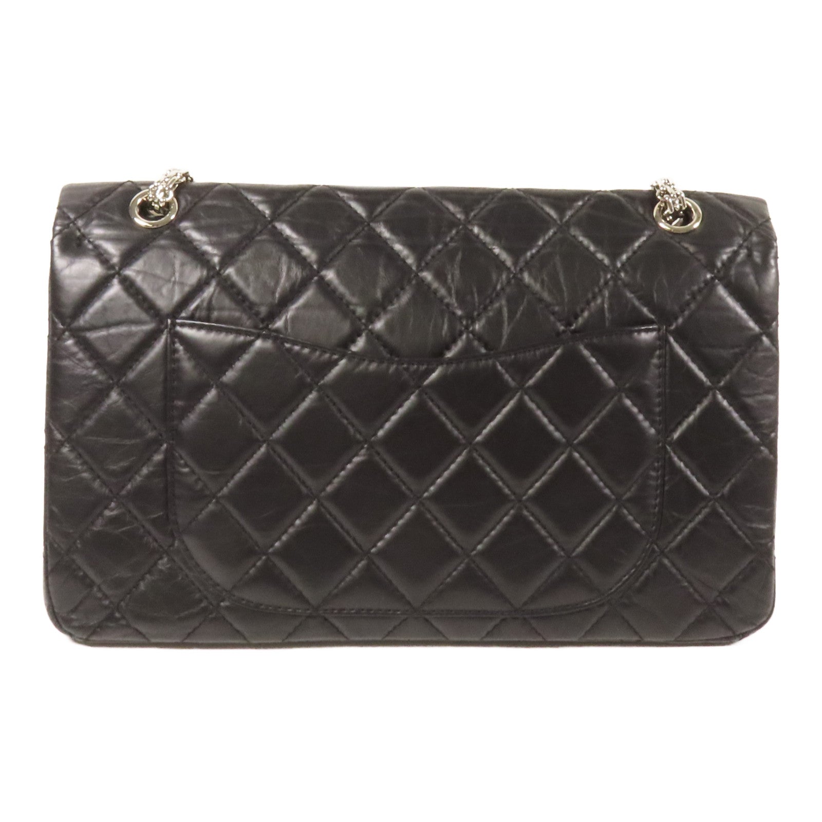 CHANEL 牛皮皮革2.55 Large銀扣鏈帶肩背袋