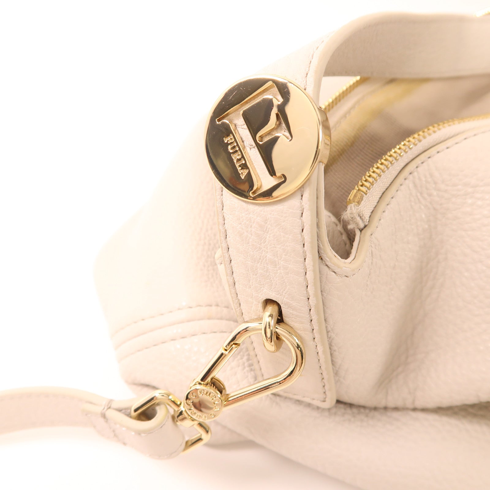 Furla 牛皮皮革2 Way Bag金扣手挽肩背兩用袋