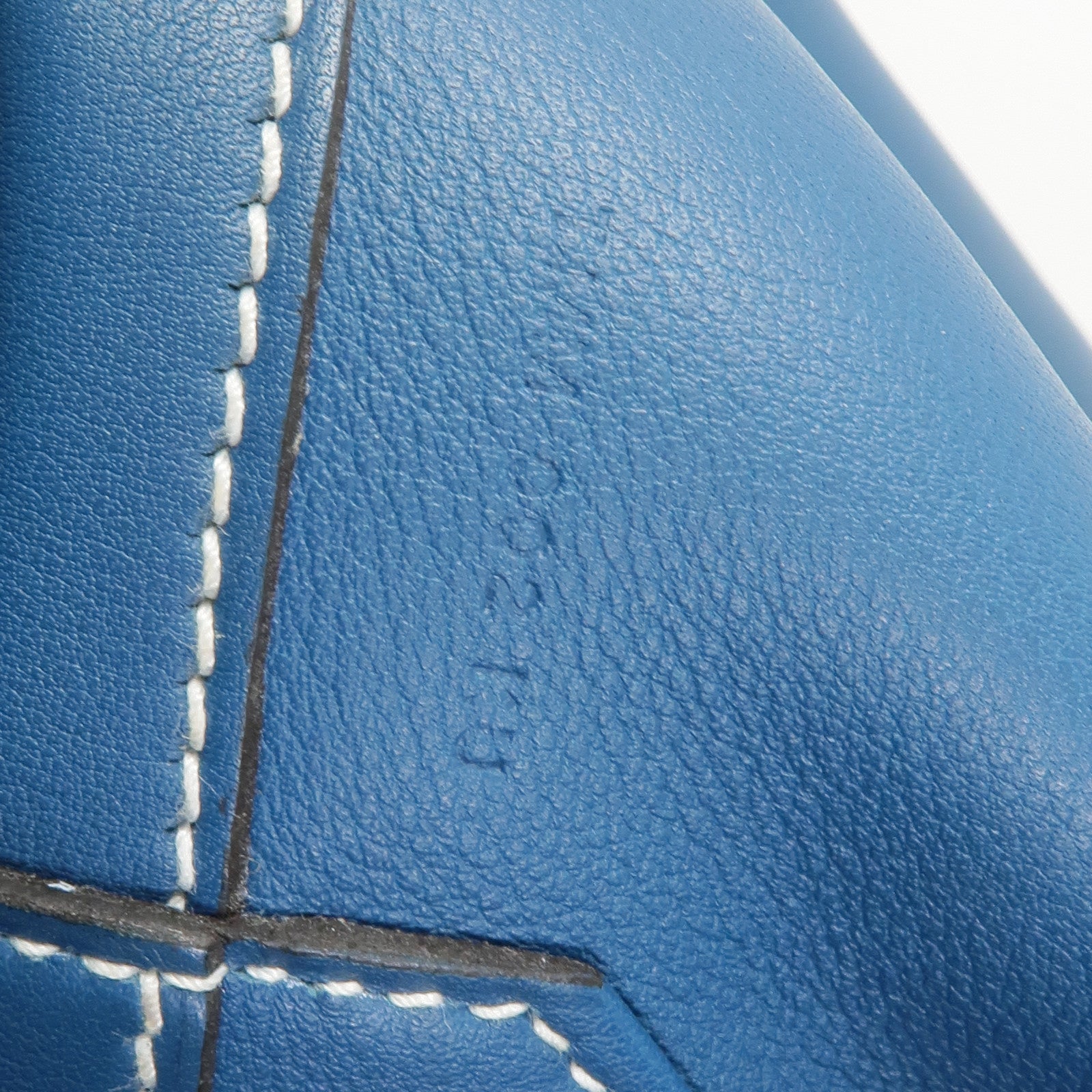 HERMES Double Sens 35 Handbag Clemence Leather Bleu Atoll/Blue Jean