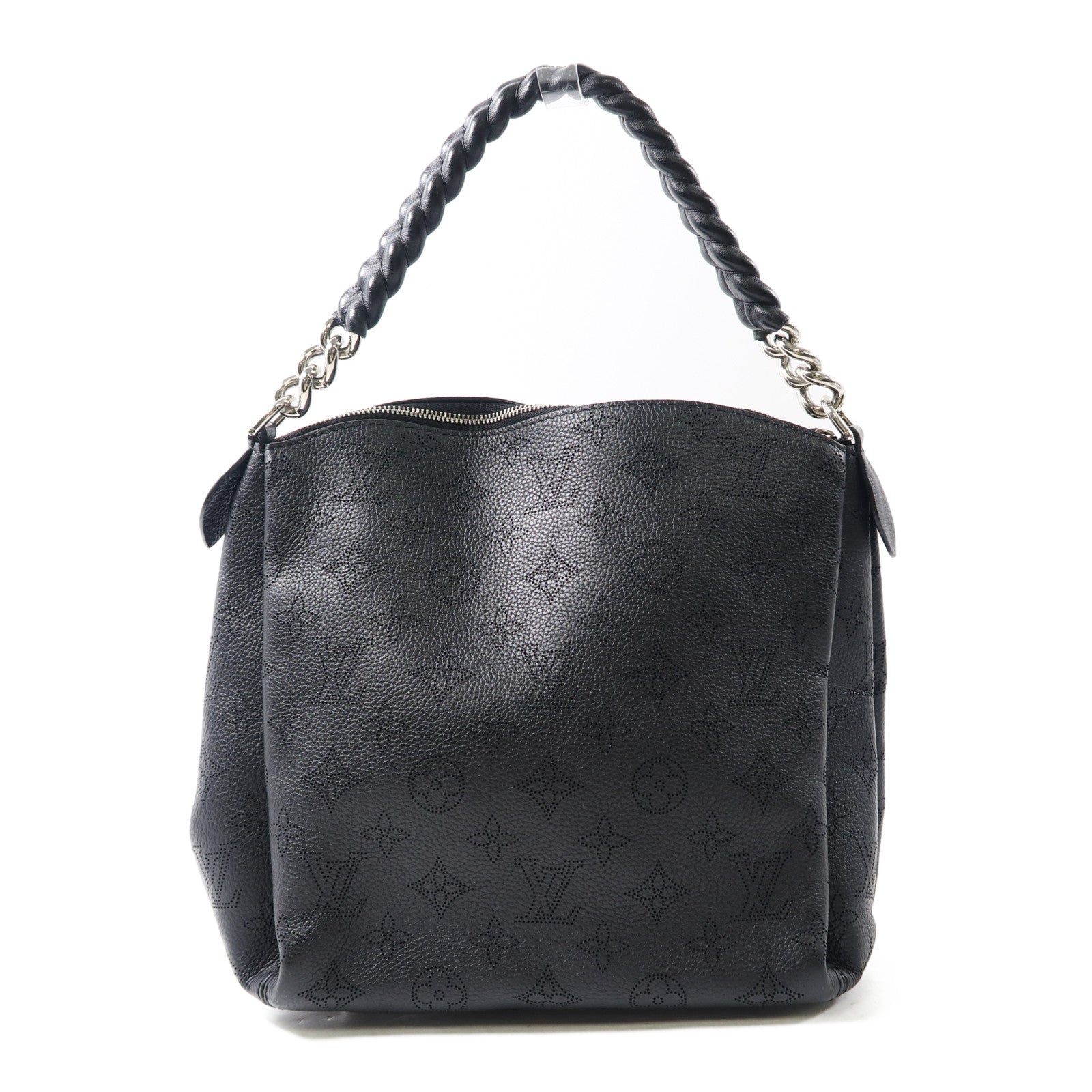 LOUIS VUITTON Monogram Mahina Babylone Chain銀扣手挽肩背兩用袋黑色