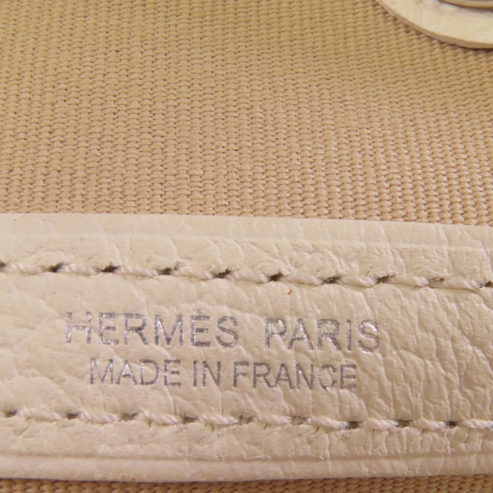 HERMES Negonda皮革/Canvas Garden Party TPM銀扣手挽袋